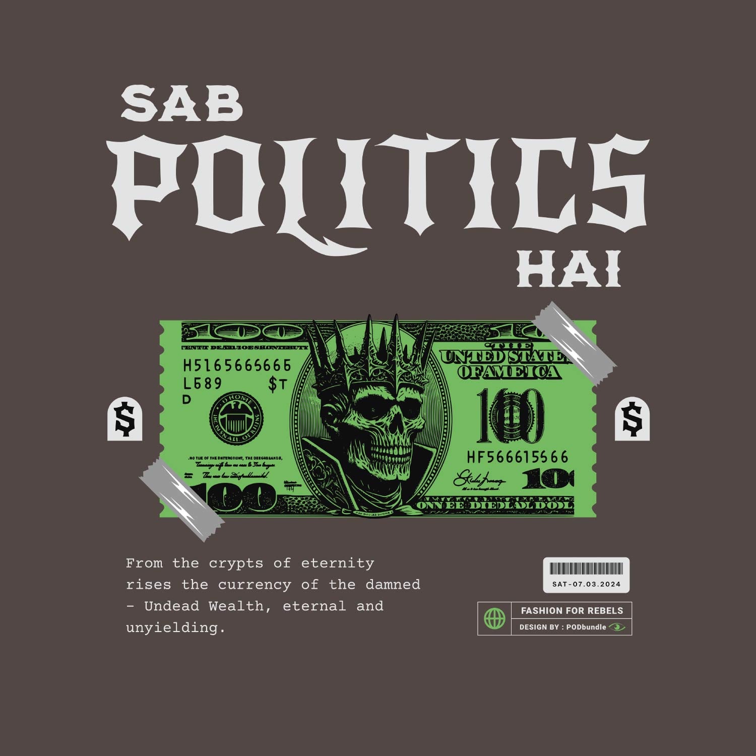 Sab Politics Hai Back Print – Tantra Original Brand Since 1997 – Unisex Cotton Tee Everyday Wear - Shipping Globally!