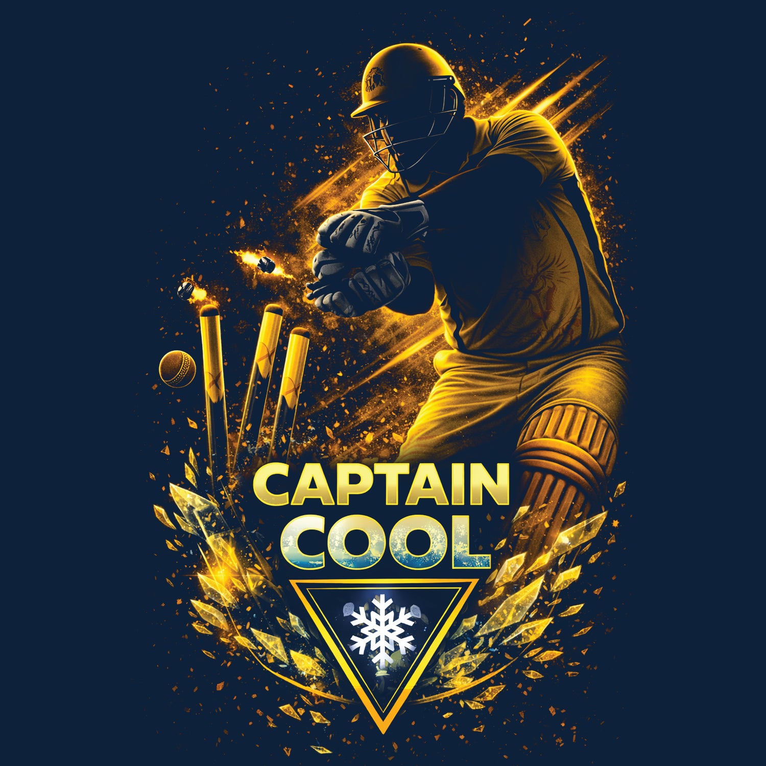 Tantra Captain Cool Cricket Graphic Print Cotton Unisex Batting Sports T-shirt Regular Fit Original Since 1997