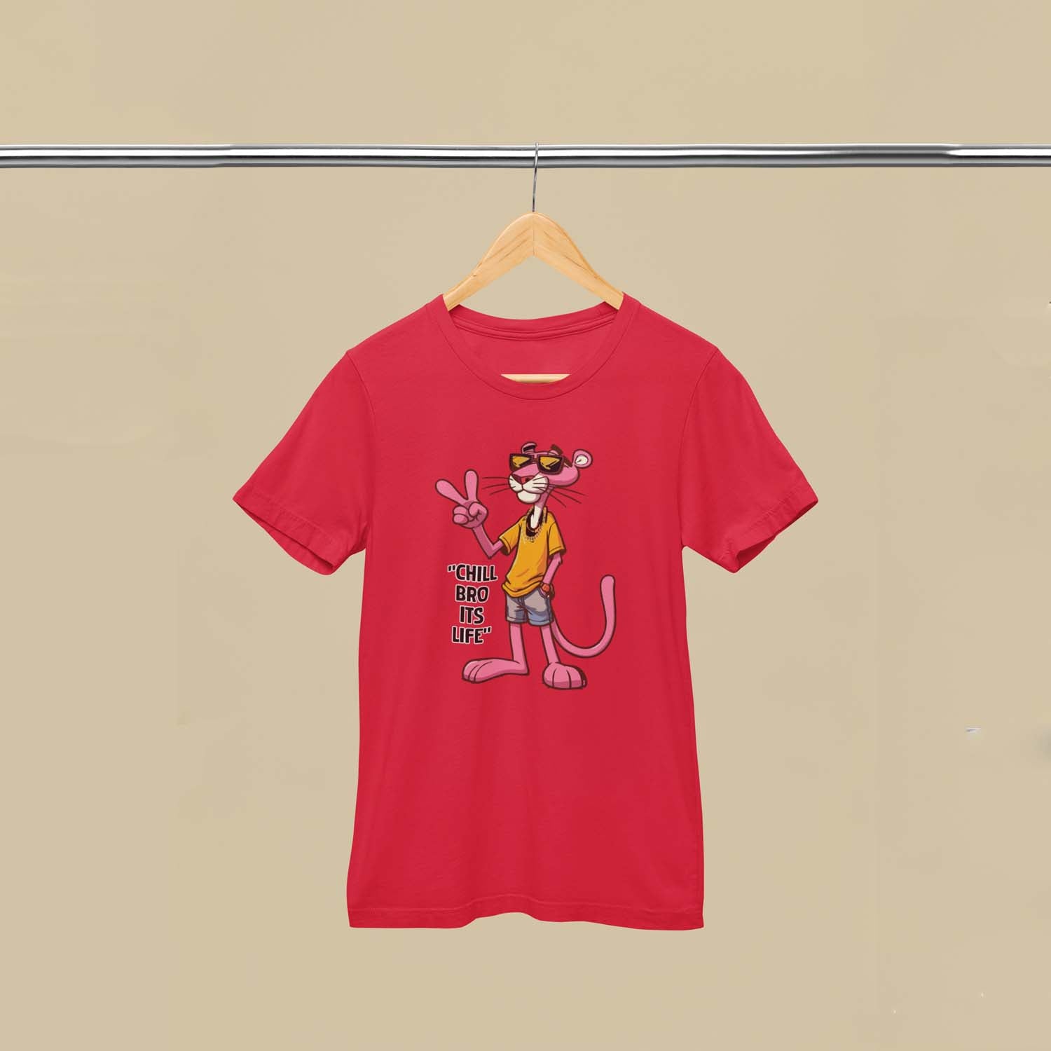 Tantra Chill Bro -Graphic Print Regular Fit Half Sleeve Round Neck Cotton T-Shirt - Shipping Globally!
