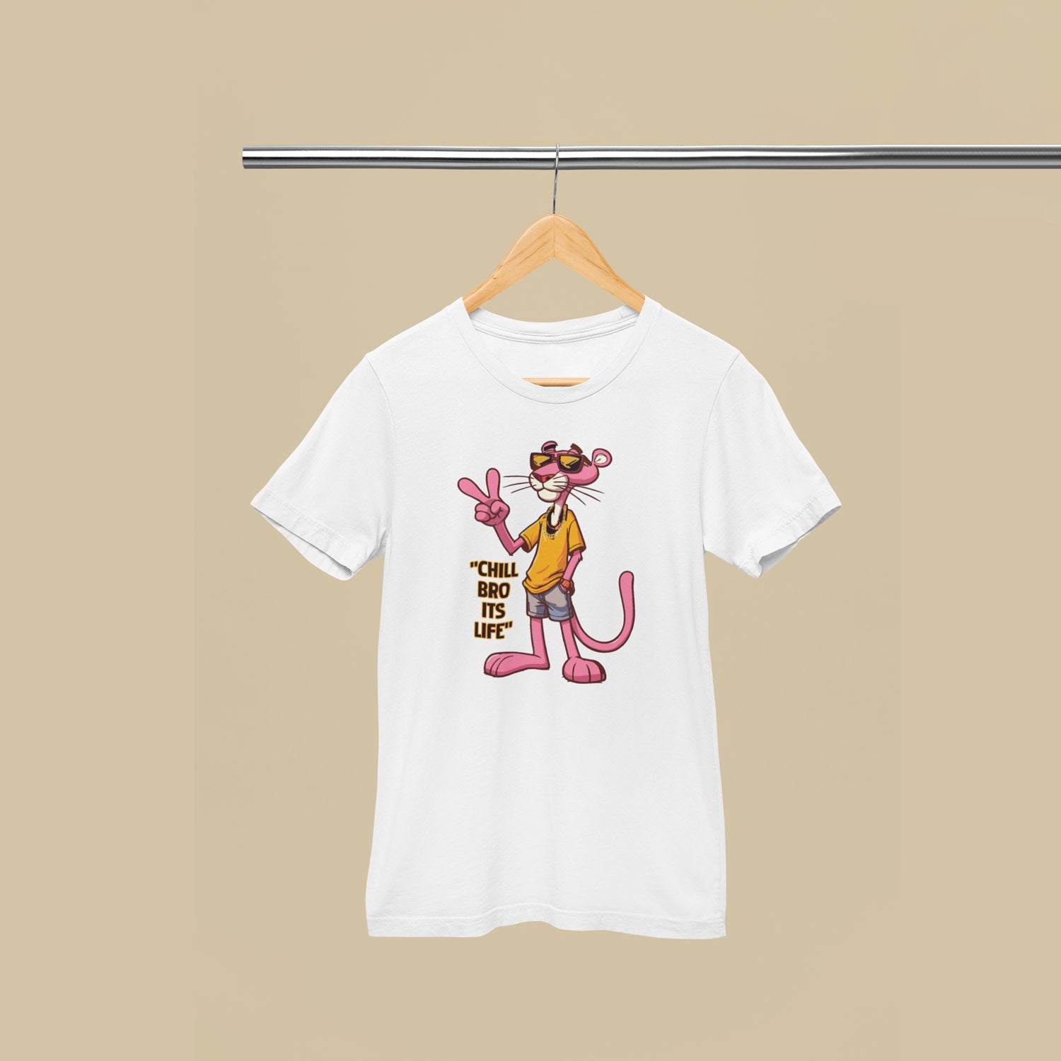Tantra Chill Bro -Graphic Print Regular Fit Half Sleeve Round Neck Cotton T-Shirt - Shipping Globally!