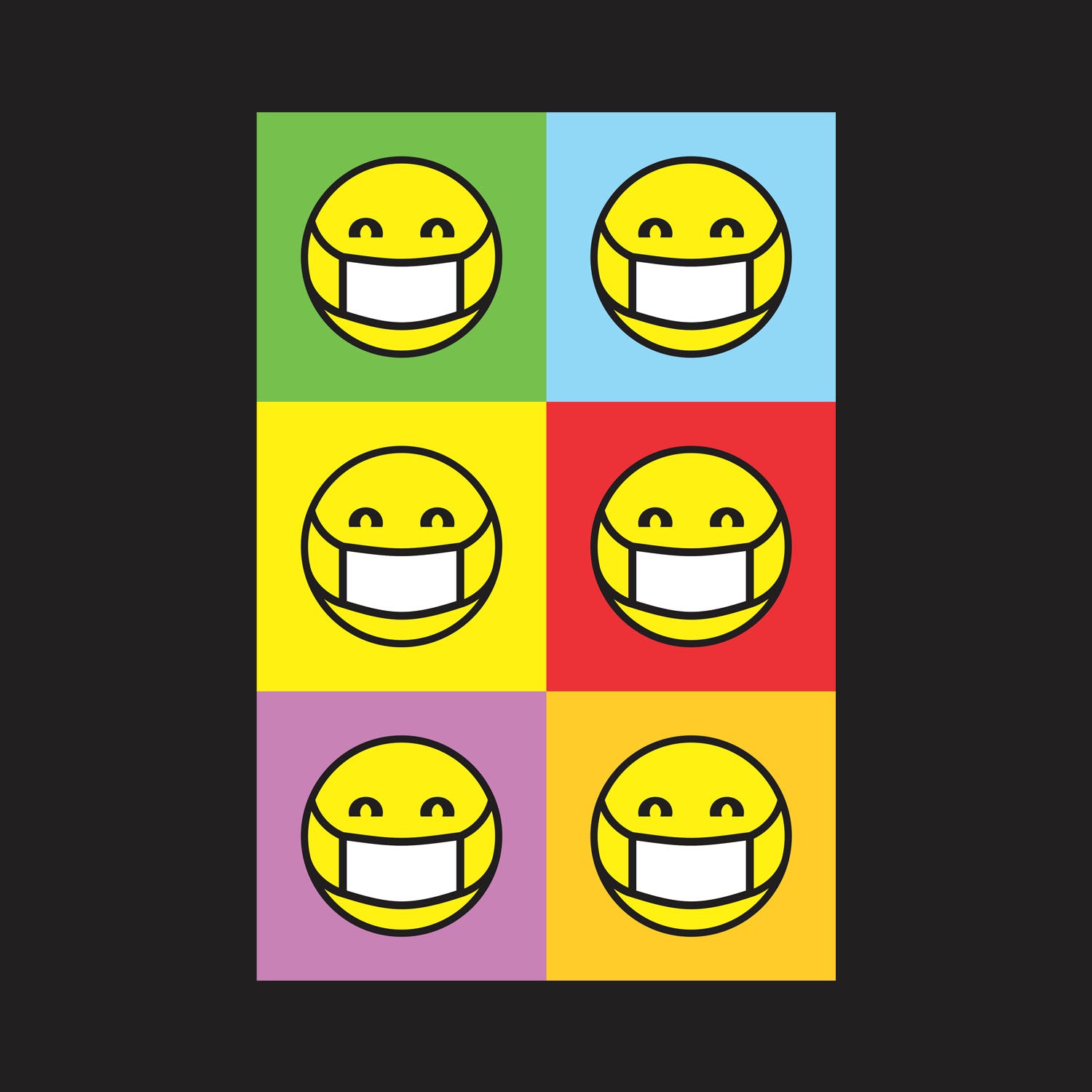 Smiley Mask – Tantra Original Brand Since 1997 – Unisex Cotton Tee Everyday Wear - Shipping Globally!