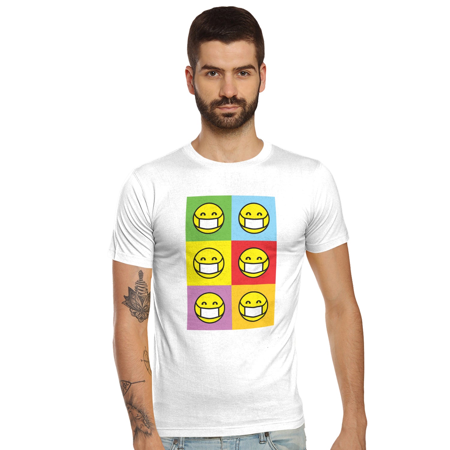 Smiley Mask – Tantra Original Brand Since 1997 – Unisex Cotton Tee Everyday Wear - Shipping Globally!