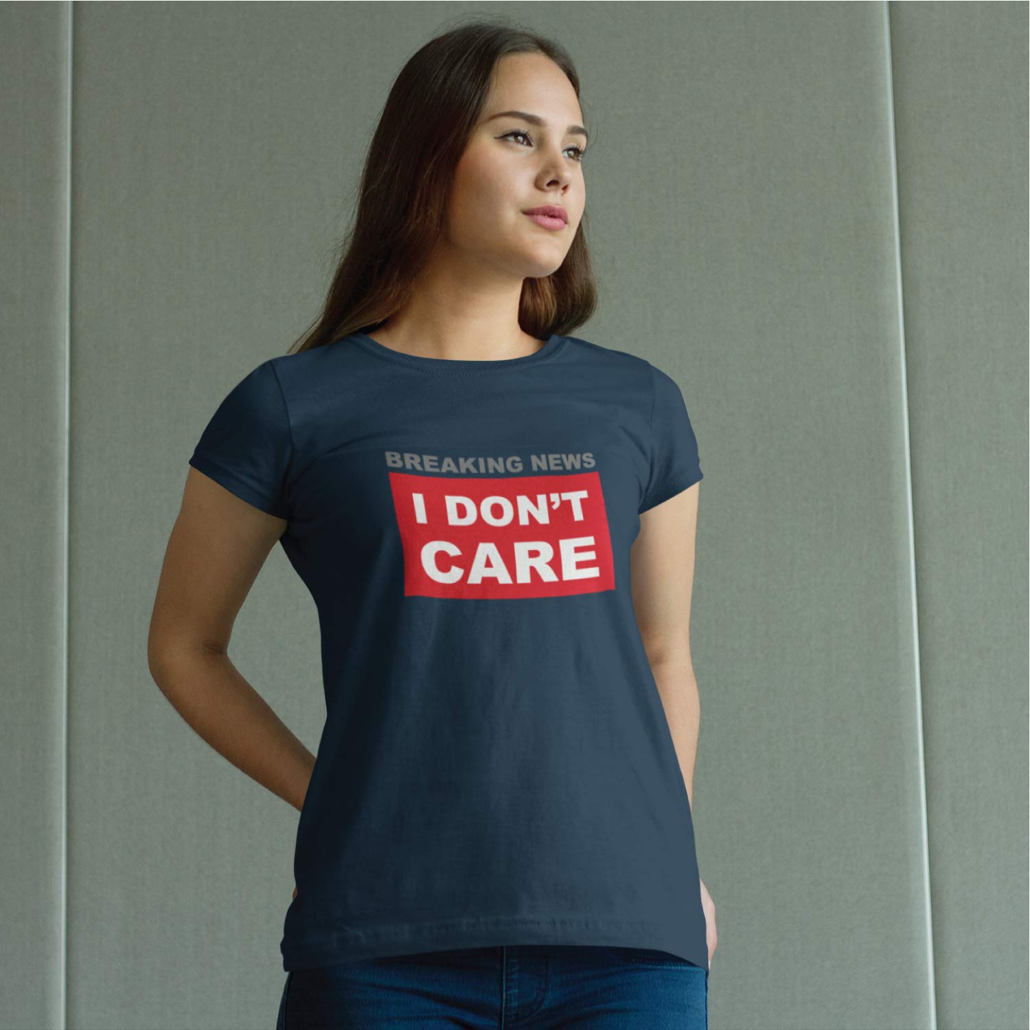 Tantra Don't Care Women's 100% Cotton Round Neck Graphic Printed T-Shirt - Shipping Globally!