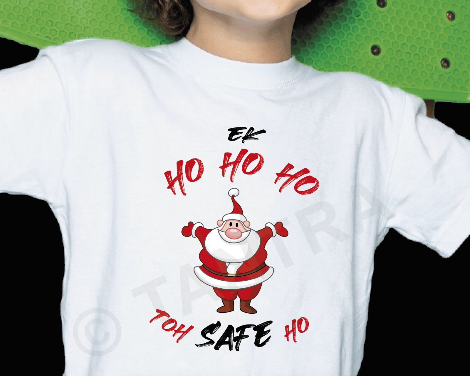 Ho Ho Ho - Kids Printed Round Neck T-shirts