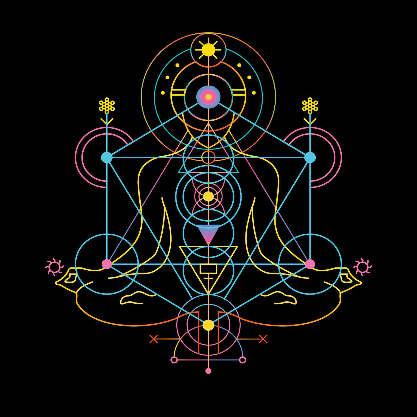 Tantra Energy Flow 100% Cotton Round Neck Printed Tshirt - Shipping Globally!