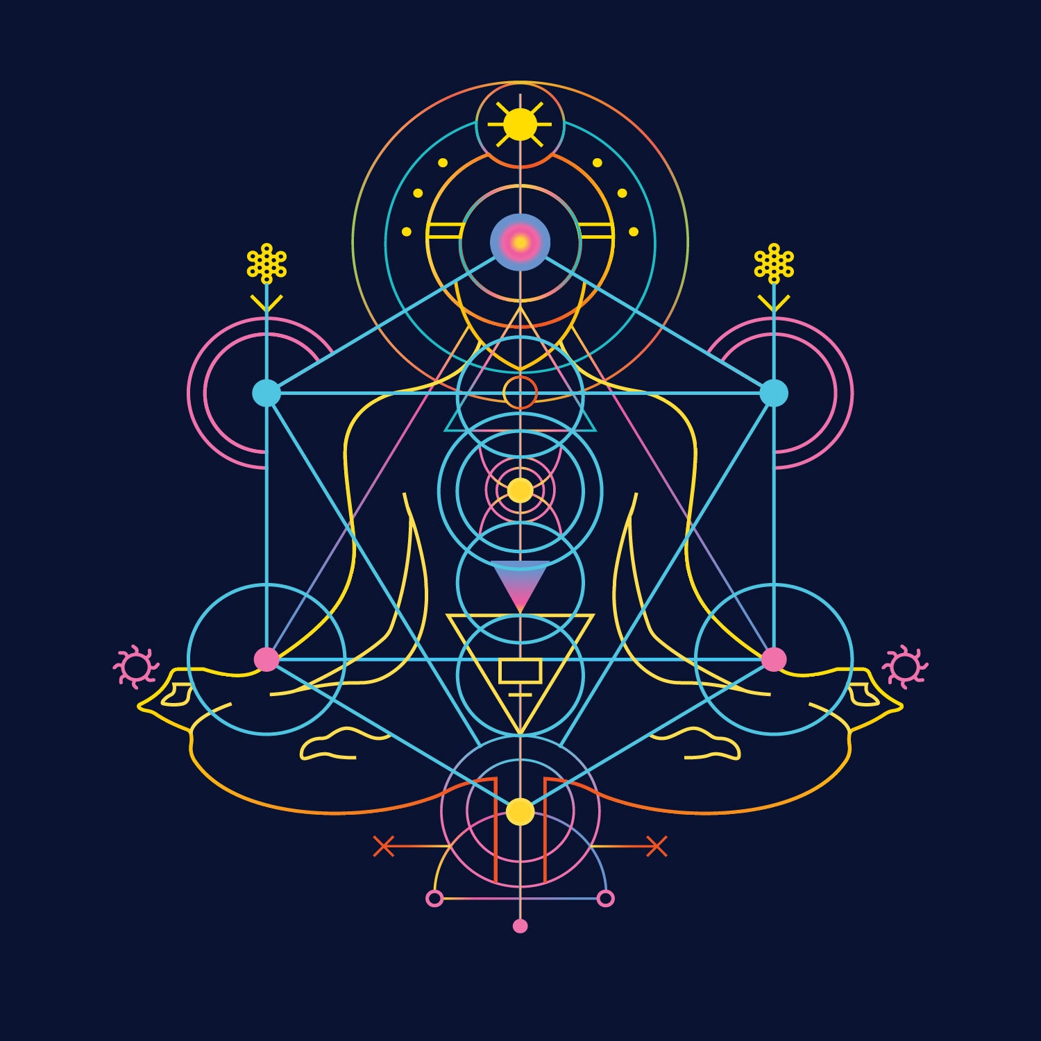 Tantra Energy Flow 100% Cotton Round Neck Printed Tshirt - Shipping Globally!