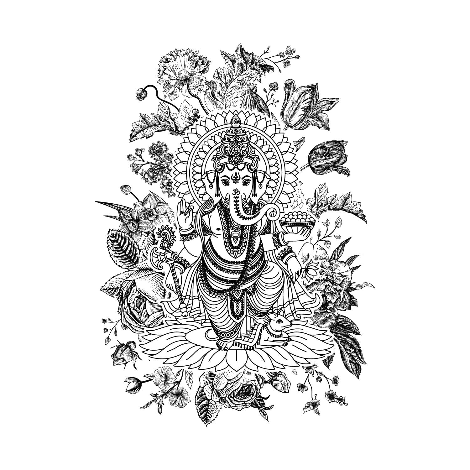 Floral Ganpati Women’s Tee – Tantra Original Brand Since 1997 - Shipping Globally!