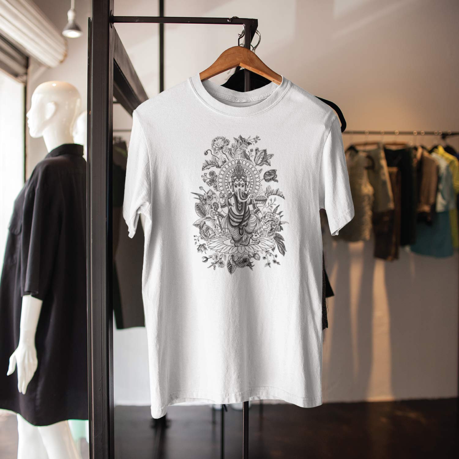 Floral Ganpati Women’s Tee – Tantra Original Brand Since 1997 - Shipping Globally!