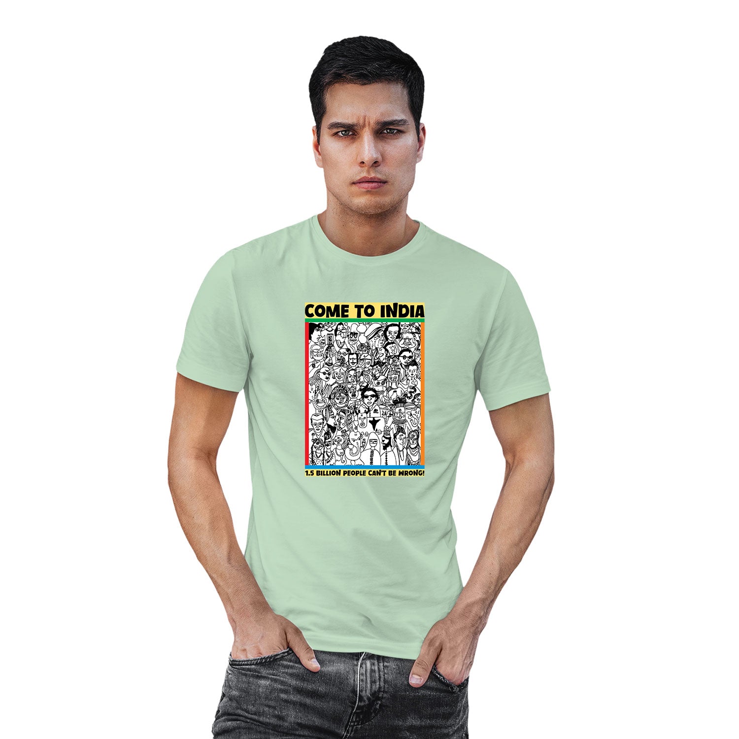 Come To India Cotton Unisex T-Shirt Everyday Casual Wear Original Since 1997 Shipping Globally