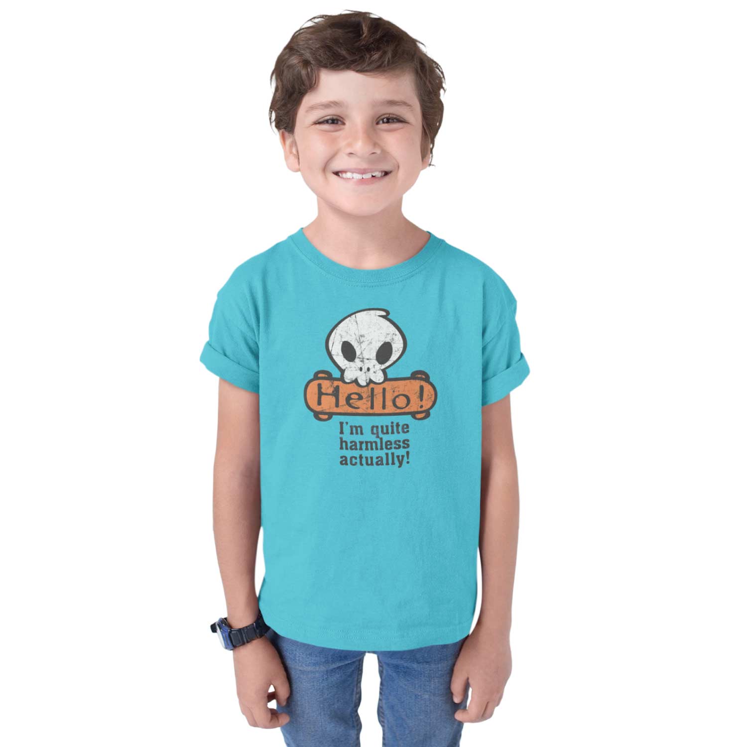 Hello Skull Kids Tee – Tantra Original Since 1997 – Cotton Tee Everyday Wear – Shipping Globally!