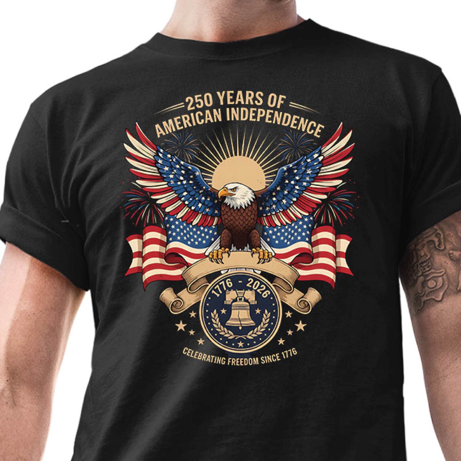 Tantra 250 Years Strong 1776-2026 Cotton Unisex T-Shirt Black Round Neck Everyday Casual Wear Original Since 1997 Shipping Globally