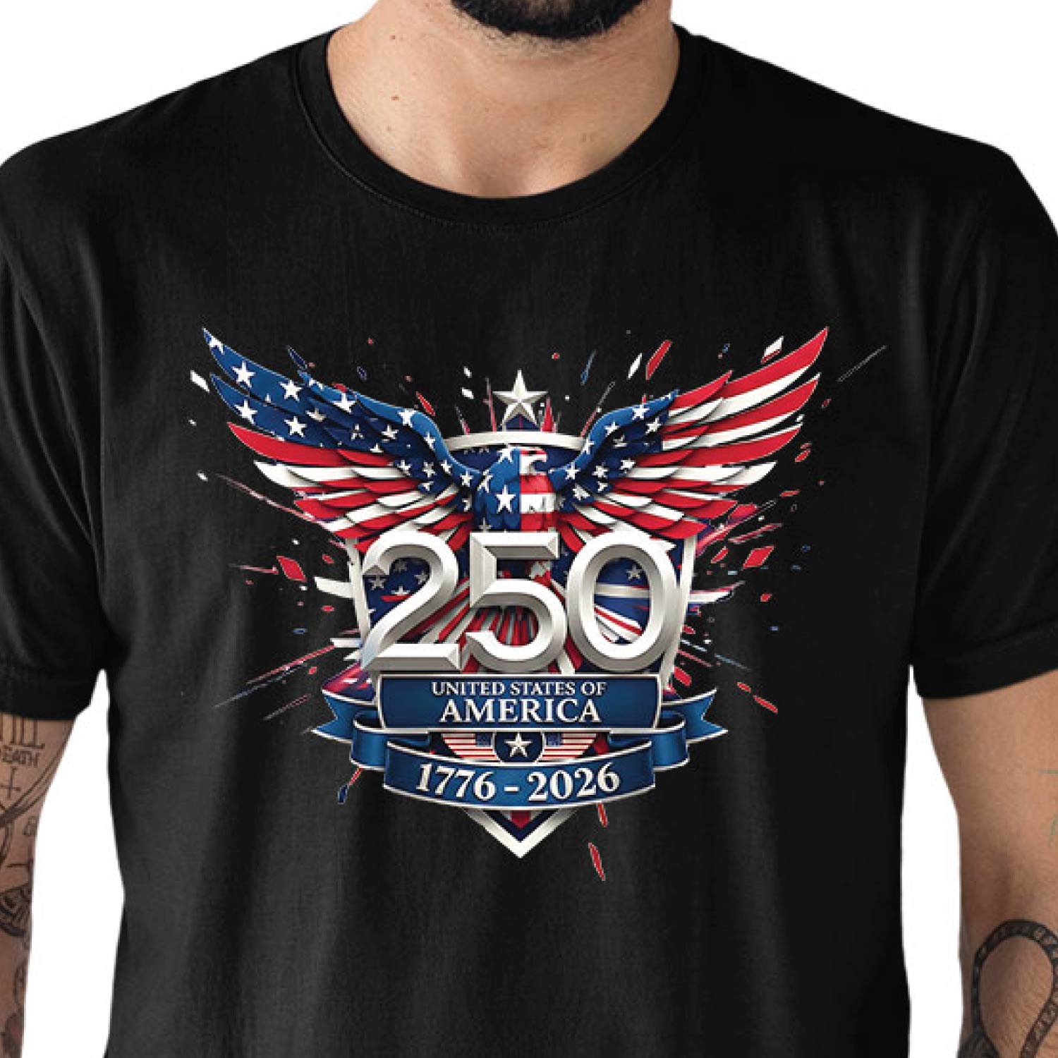 Tantra 250 Years Strong 1776-2026 Cotton Unisex T-Shirt Black Round Neck Everyday Casual Wear Original Since 1997 Shipping Globally