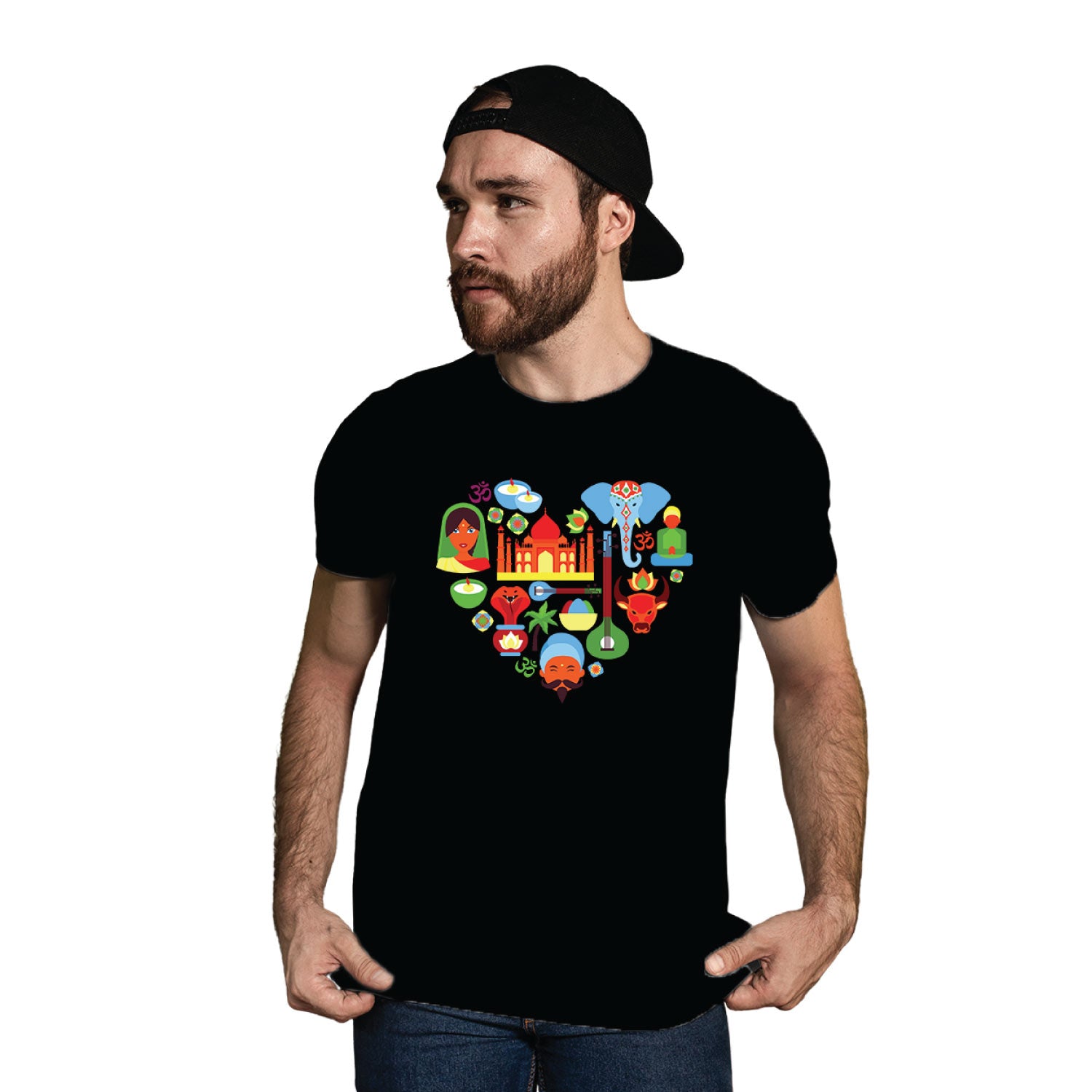 Heart India – Tantra Original Brand Since 1997 – Unisex Cotton Tee Everyday Wear - Shipping Globally!