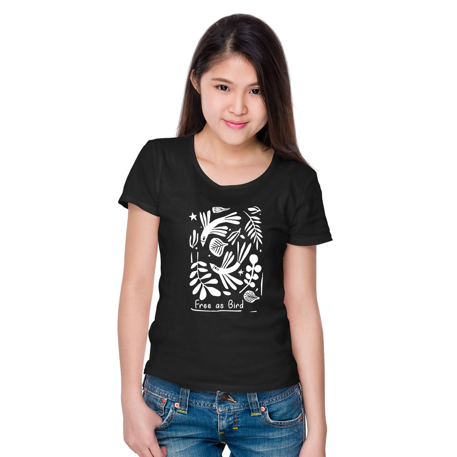 Tantra Free As Bird Women’s Cotton Graphic T-Shirt Everyday Casual Wear Original Since 1997 Shipping Globally