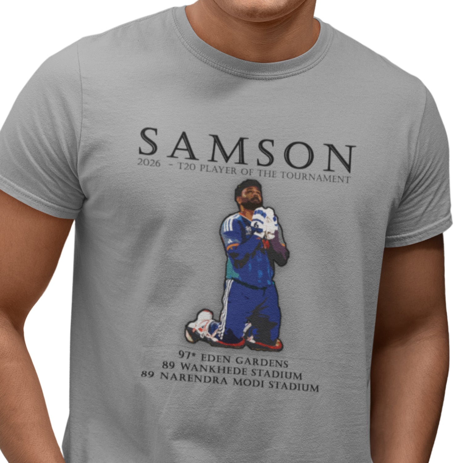 Tantra Samson Cricket Graphic Printed Cotton Unisex T-Shirt Sports Tribute Artwork Casual Regular Fit Original Since 1997