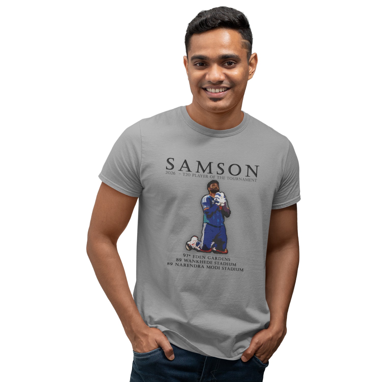 Tantra Samson Cricket Graphic Printed Cotton Unisex T-Shirt Sports Tribute Artwork Casual Regular Fit Original Since 1997