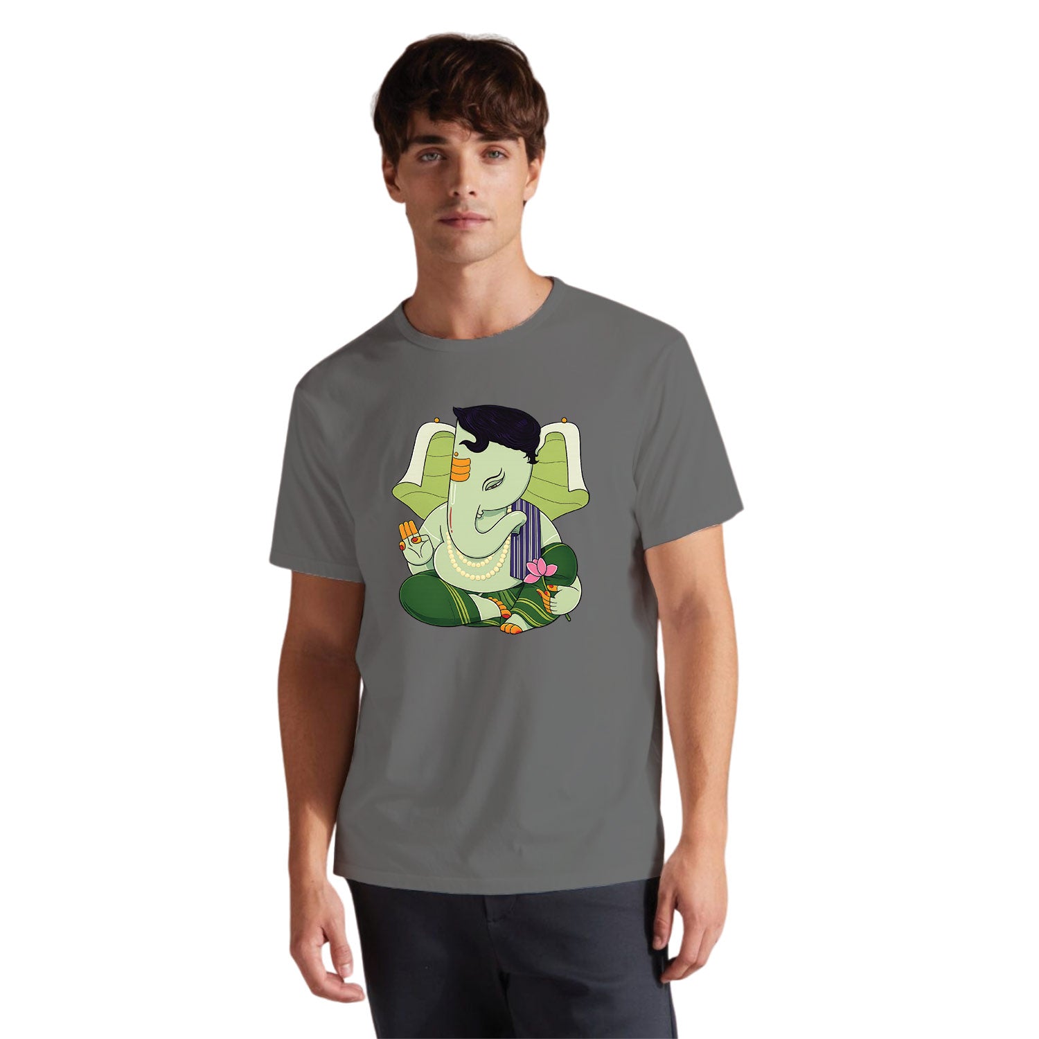 Ganesha Lotus 100% Cotton Unisex T-Shirt Everyday Casual Wear Original Since 1997 Shipping Globally