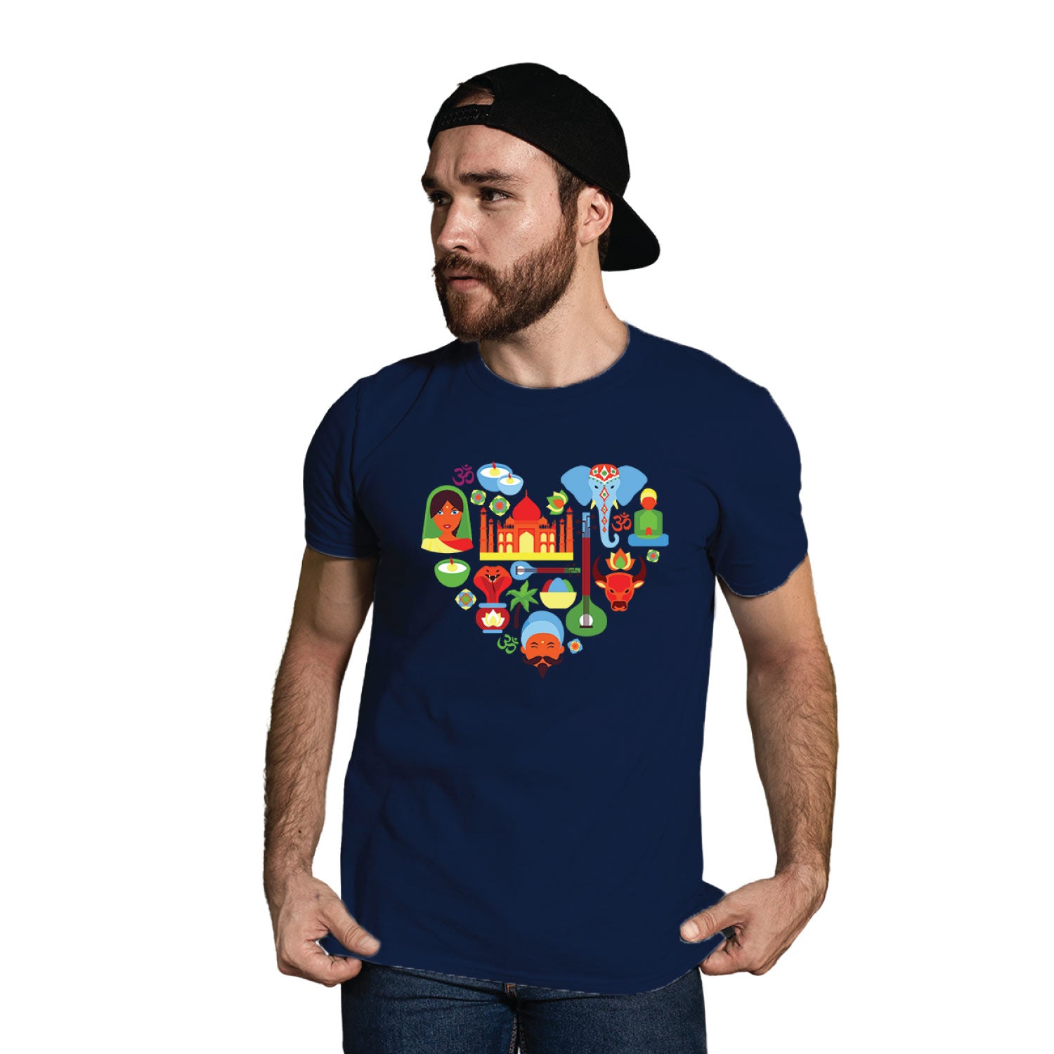 Heart India – Tantra Original Brand Since 1997 – Unisex Cotton Tee Everyday Wear - Shipping Globally!