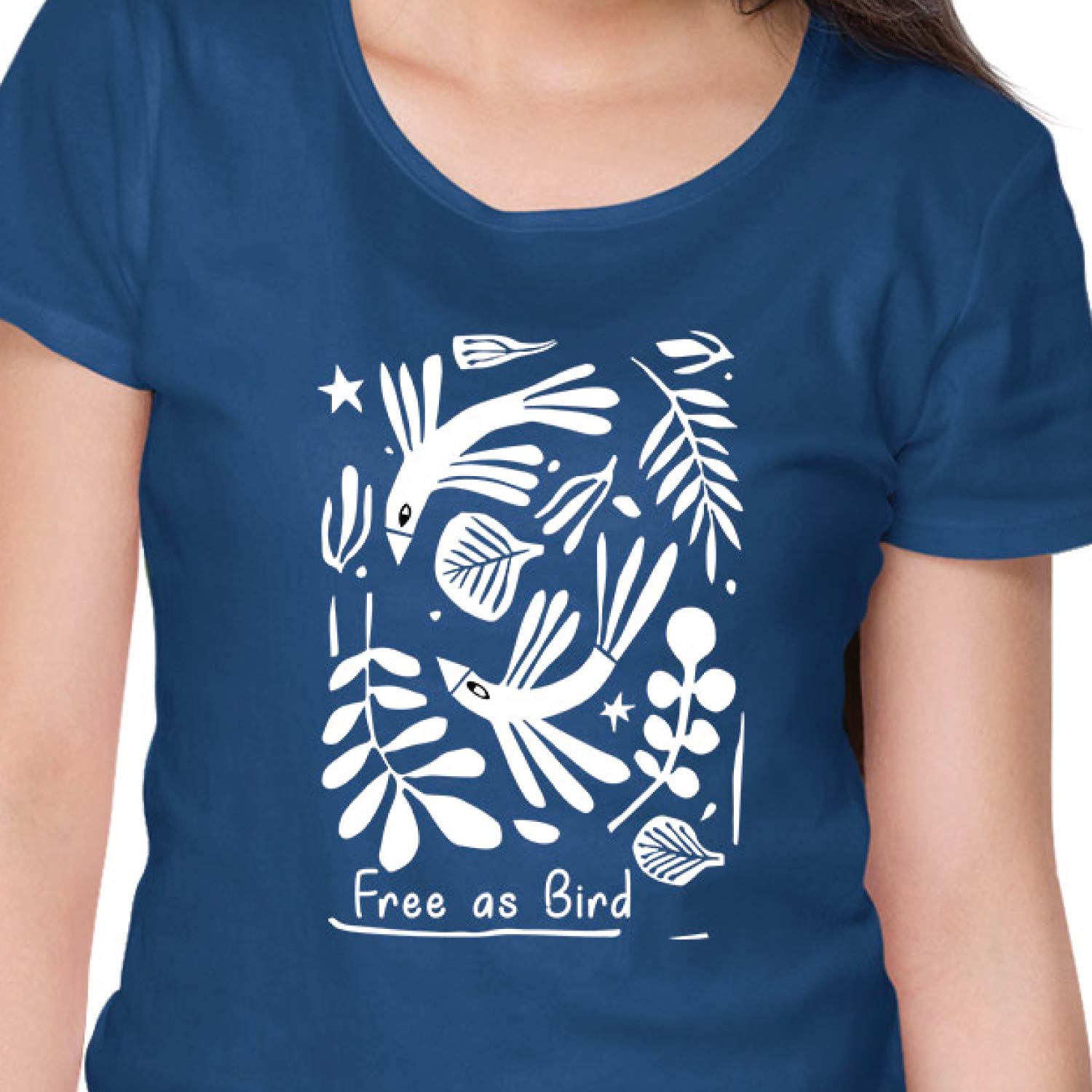 Tantra Free As Bird Women’s Cotton Graphic T-Shirt Everyday Casual Wear Original Since 1997 Shipping Globally