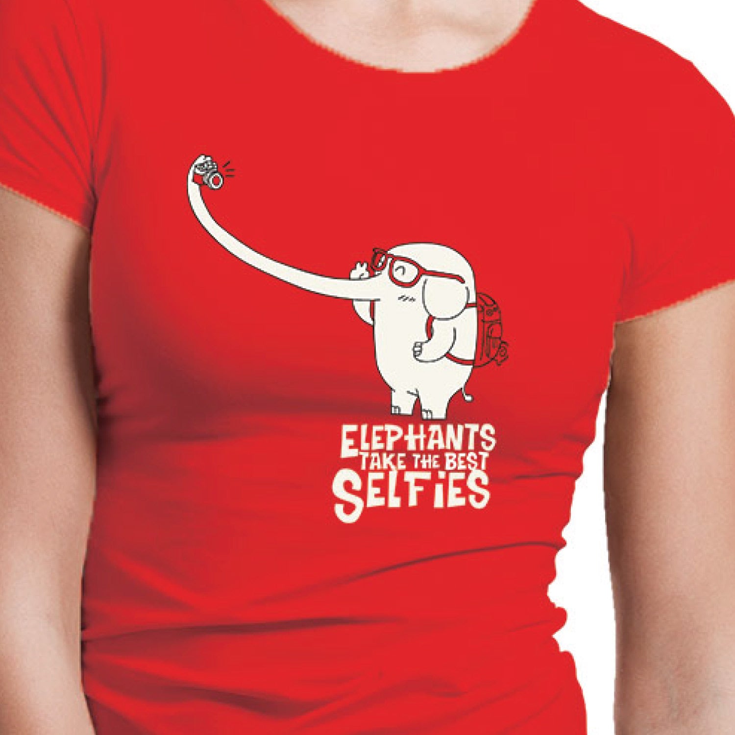 Tantra Elephant Selfie Women’s Cotton T-Shirt Everyday Casual Wear Original Since 1997 Shipping Globally