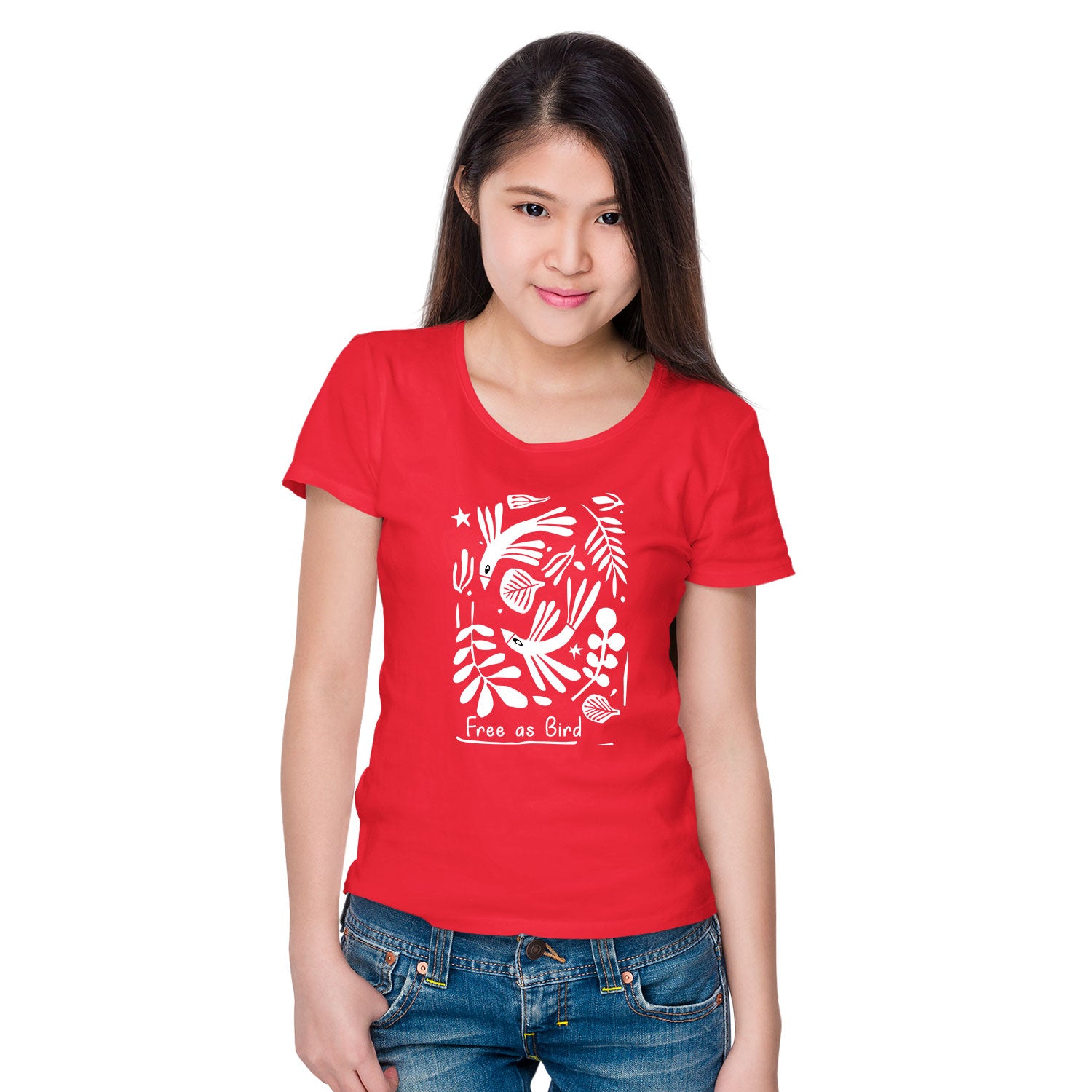 Tantra Free As Bird Women’s Cotton Graphic T-Shirt Everyday Casual Wear Original Since 1997 Shipping Globally