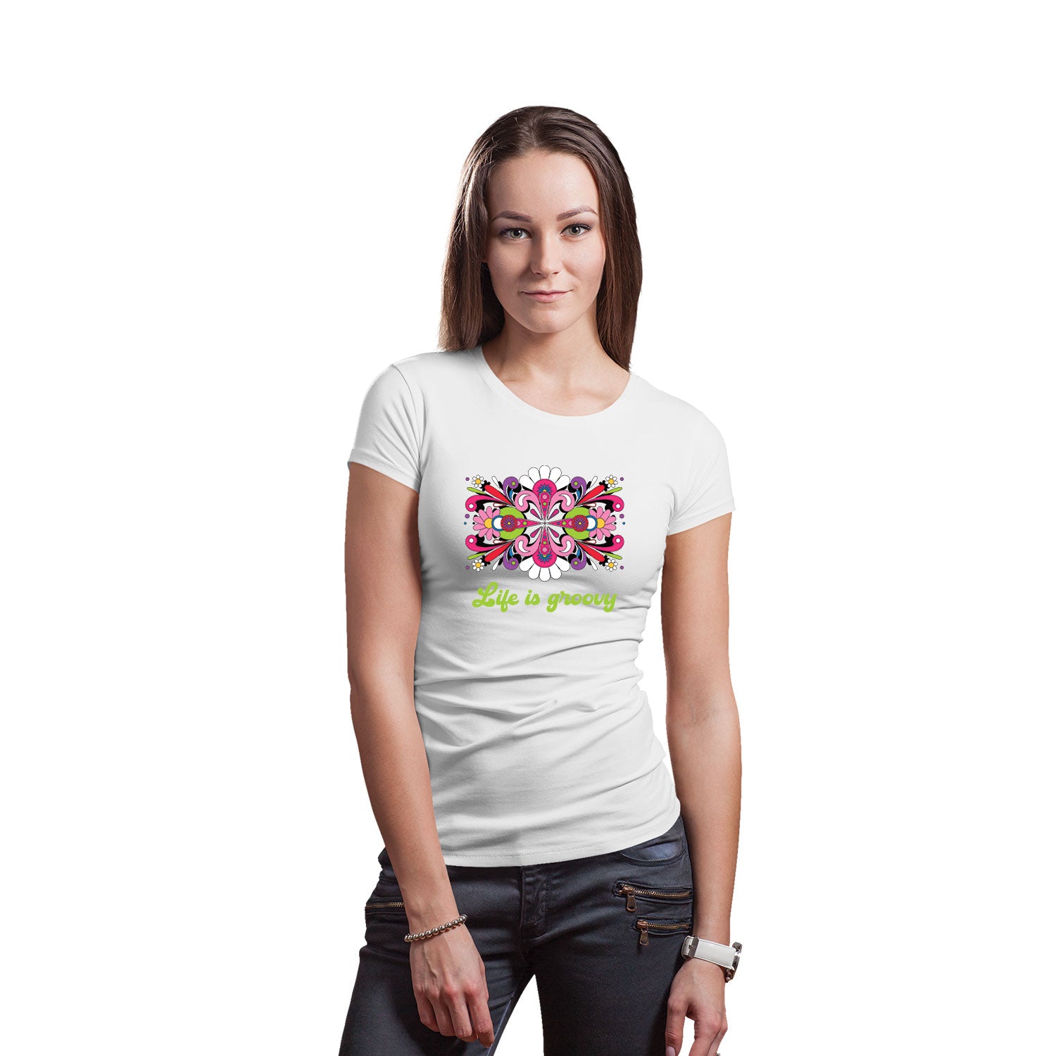Life is Groovy Women's Cotton Tee Tantra Original Since 1997 – Everyday Wear – Shipping Globally!