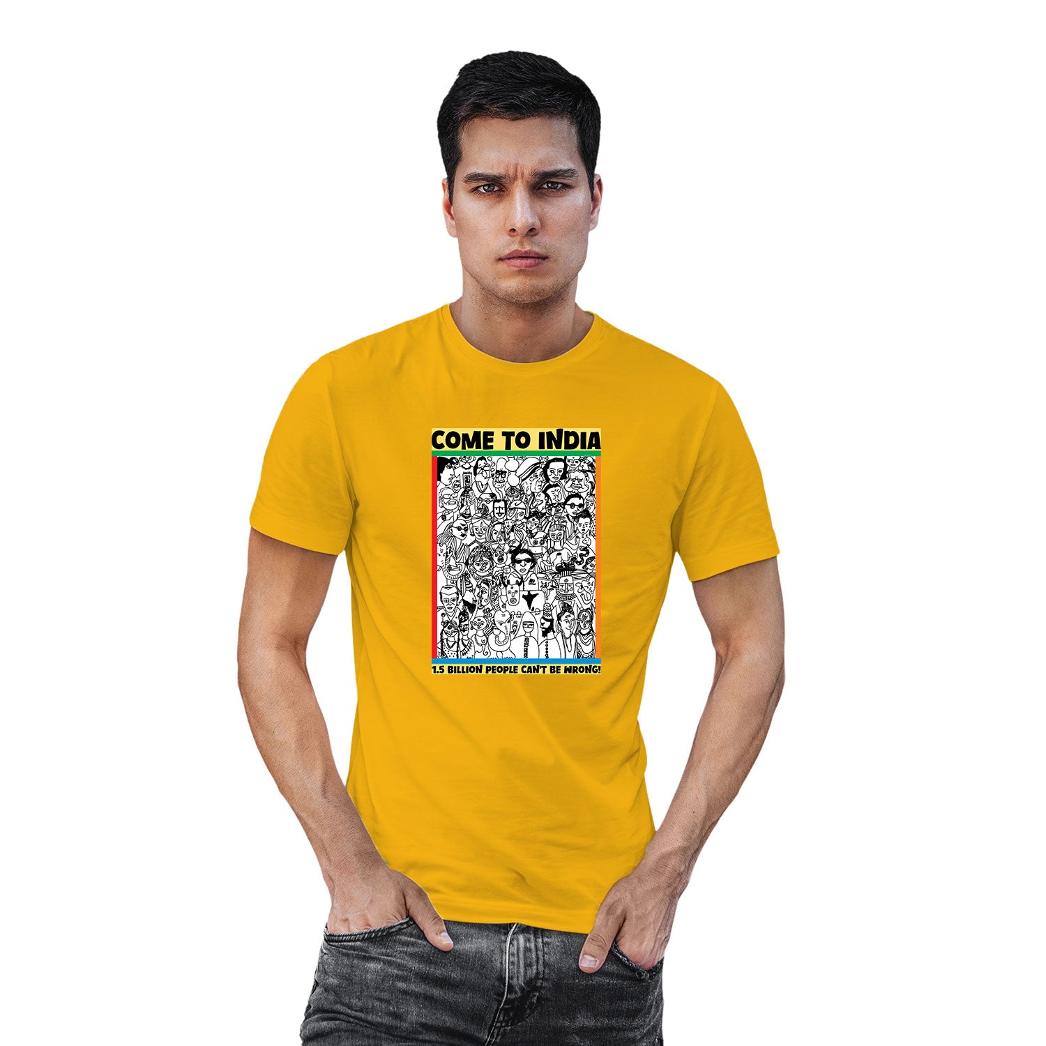 Come To India Cotton Unisex T-Shirt Everyday Casual Wear Original Since 1997 Shipping Globally