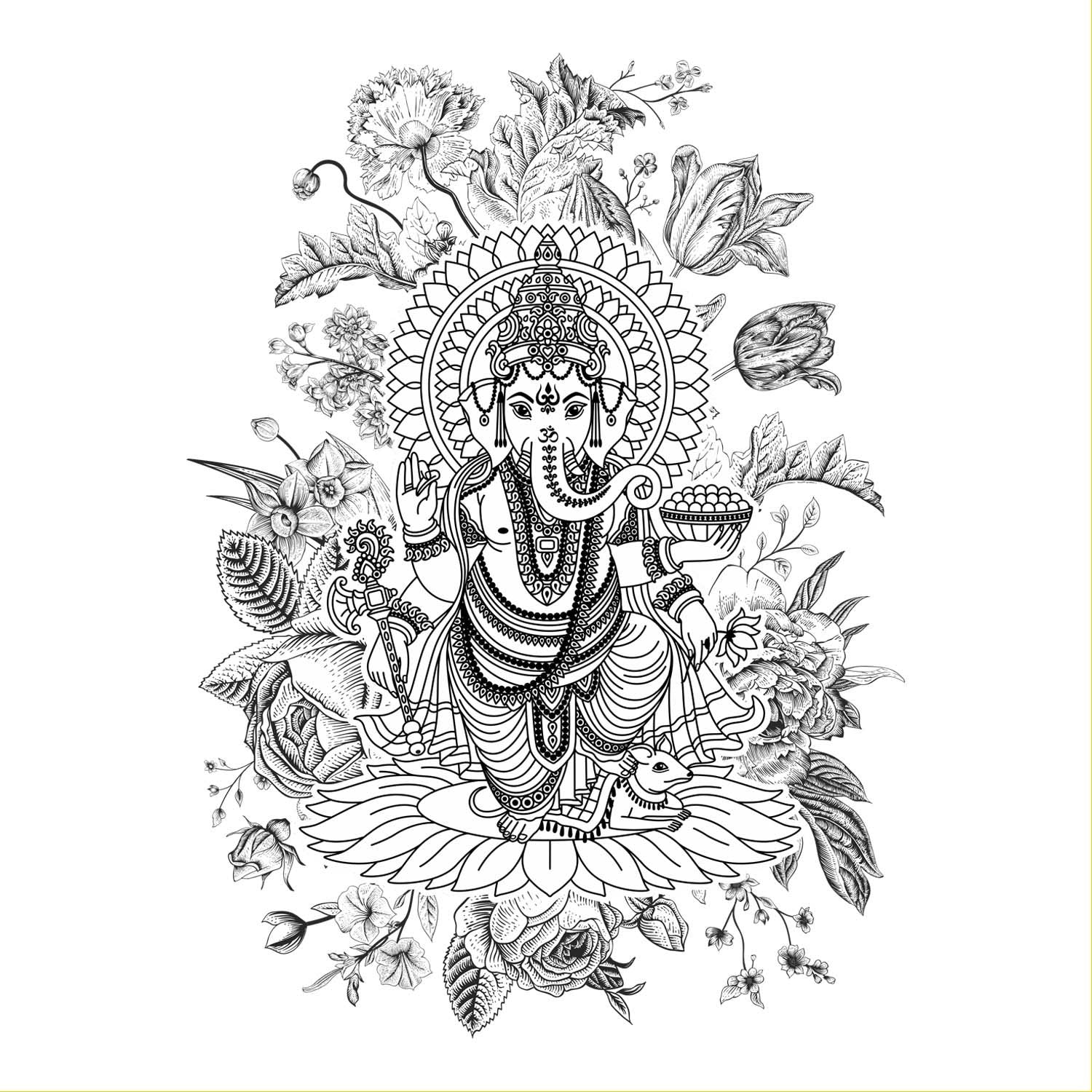 Floral Ganpati-Mens Tshirt - Shipping Globally!