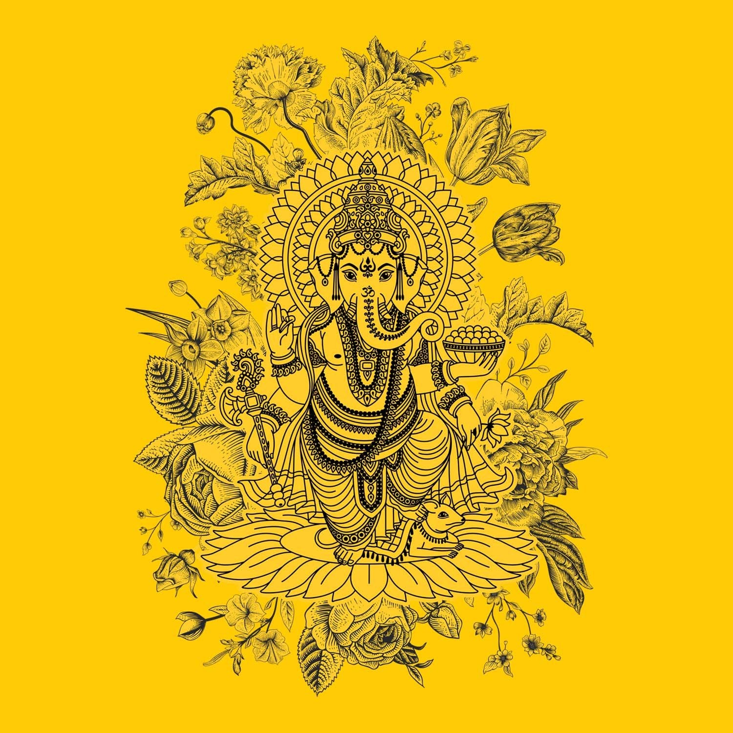 Floral Ganpati-Mens Tshirt - Shipping Globally!