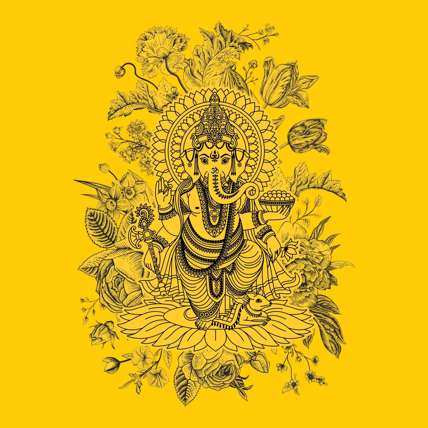 Floral Ganpati-Mens Tshirt - Shipping Globally!