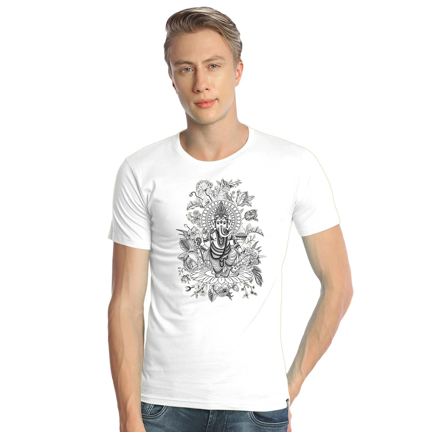 Floral Ganpati-Mens Tshirt - Shipping Globally!