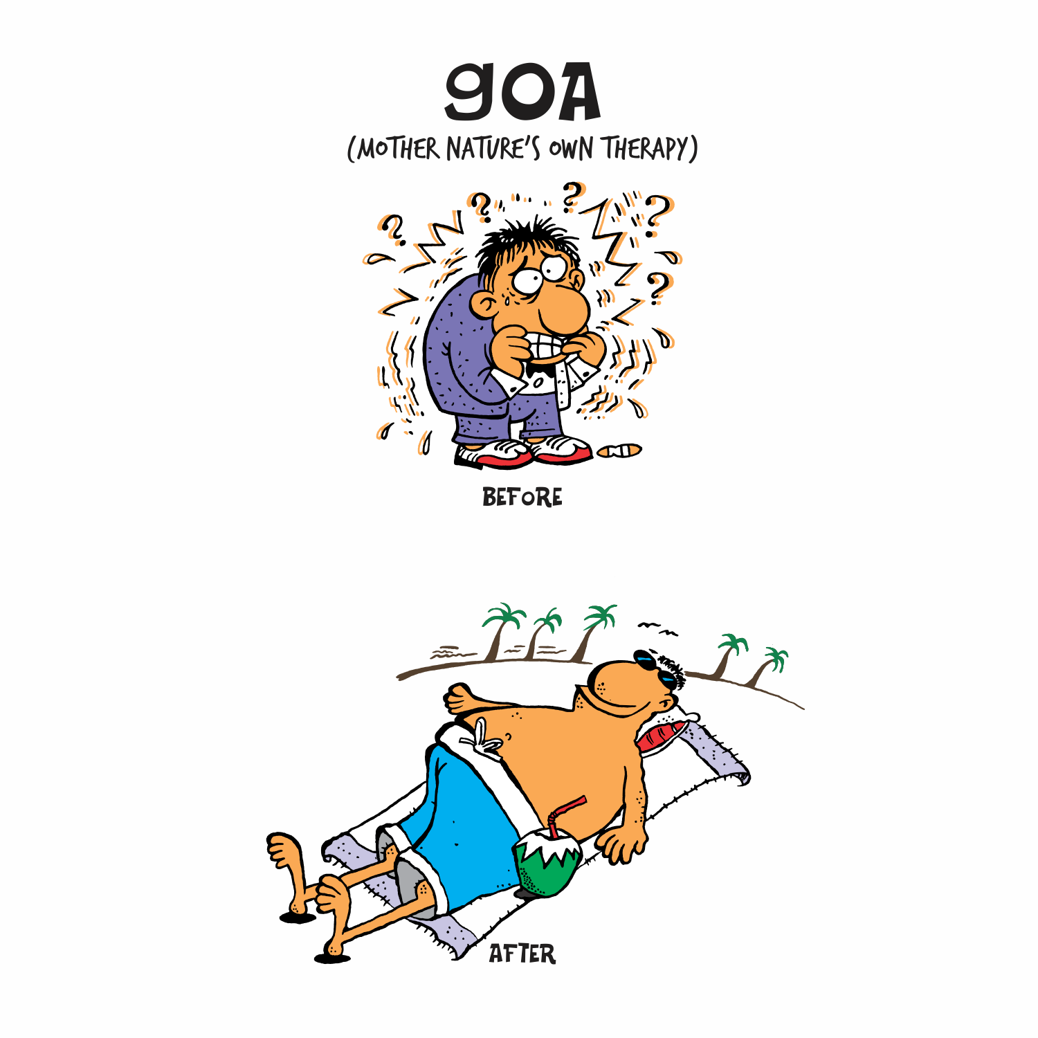 Tantra Goa : Before/After 100% Cotton Round Neck Printed Tshirt - Shipping Globally!