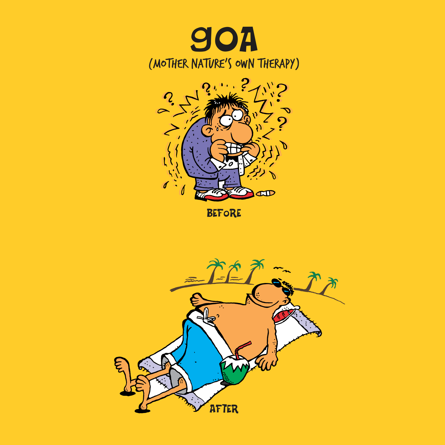 Tantra Goa : Before/After 100% Cotton Round Neck Printed Tshirt - Shipping Globally!