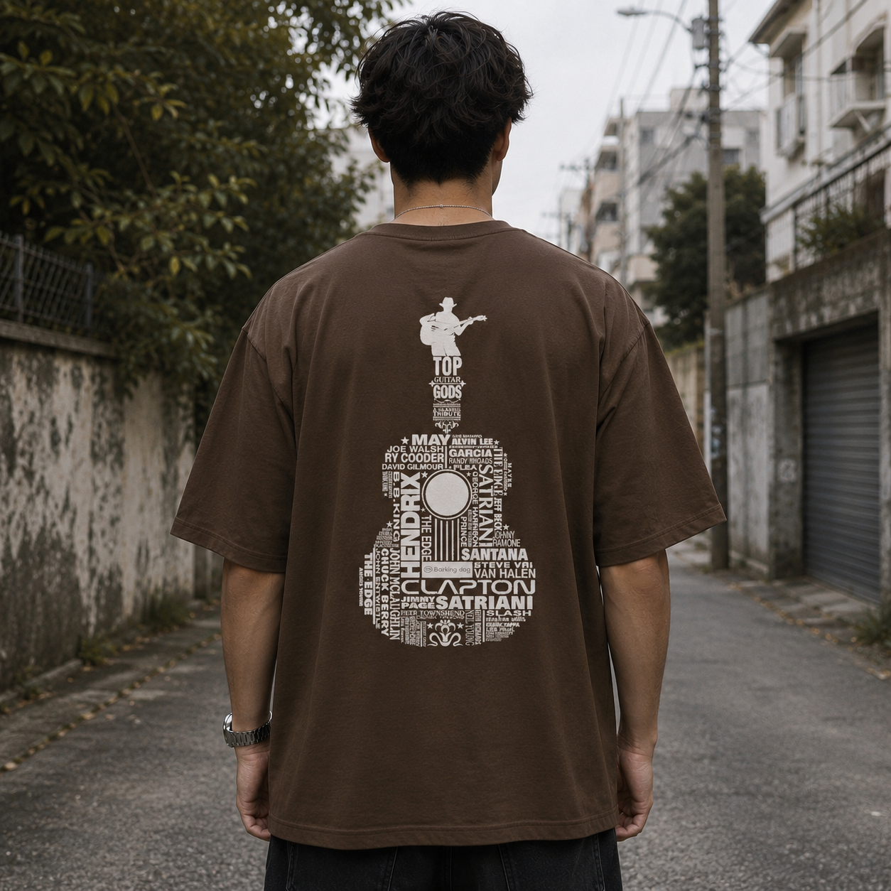 Guitar God Oversized Back Print Cotton Men's T-Shirt Casual Wear Tantra Original Since 1997