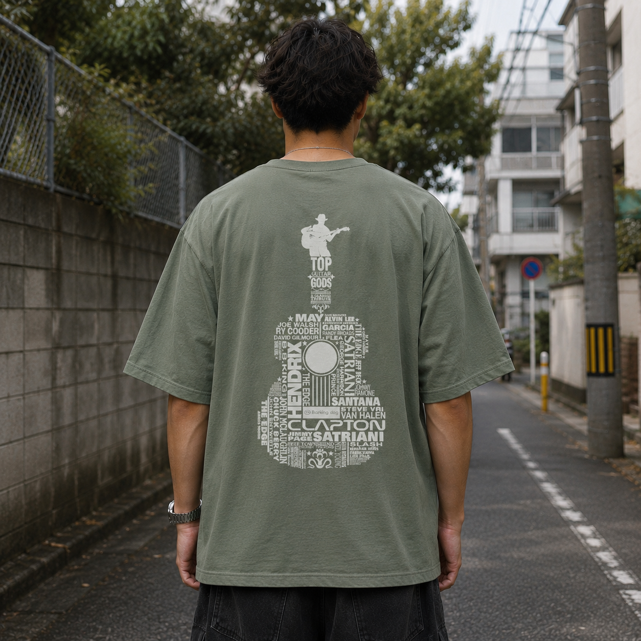 Guitar God Oversized Back Print Cotton Men's T-Shirt Casual Wear Tantra Original Since 1997