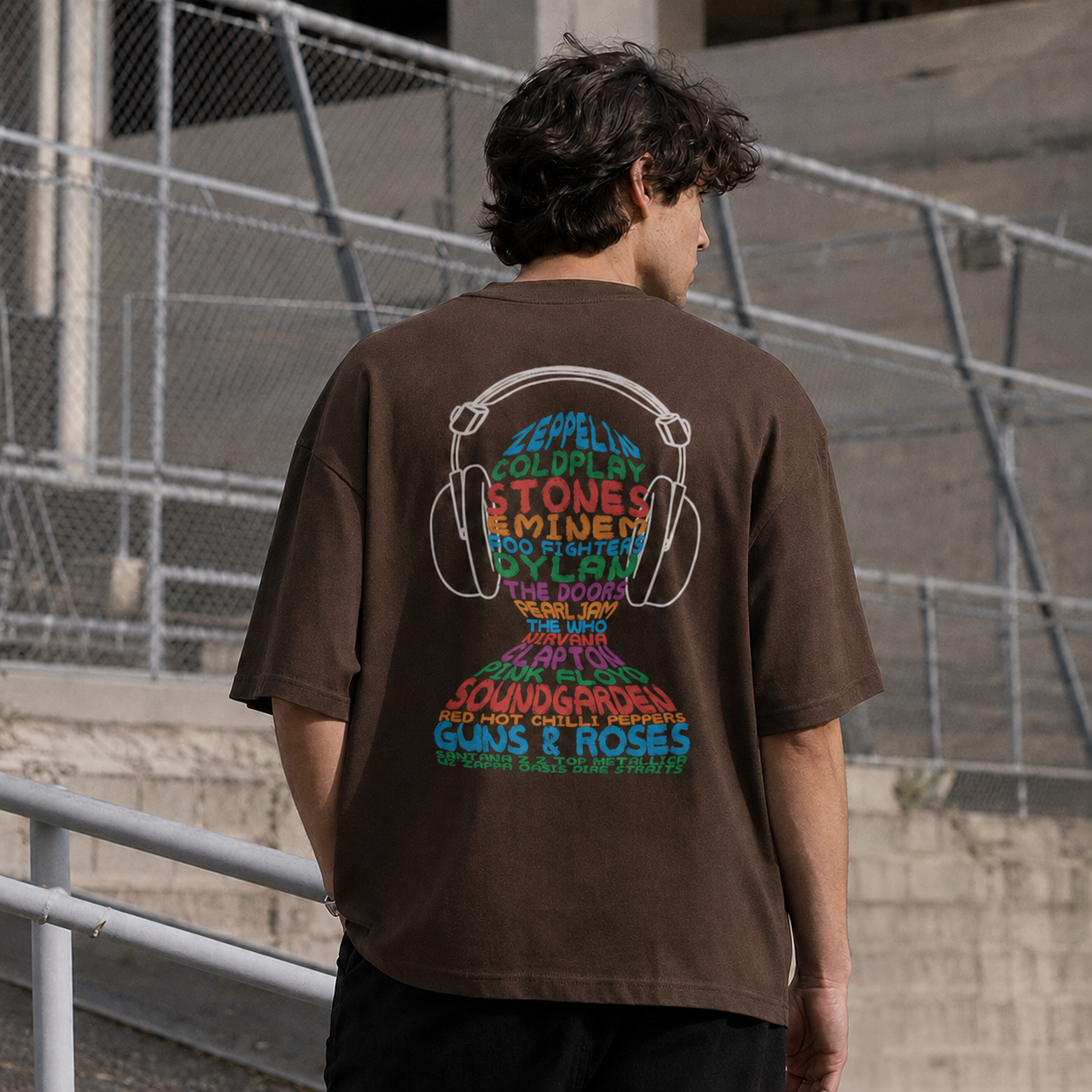 Head Music Oversized Back Print Cotton Men's T-Shirt Casual Wear Tantra Original Since 1997