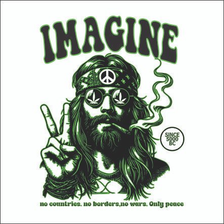 Hippy Men's Round Neck Printed T-Shirt - Shipping Globally!