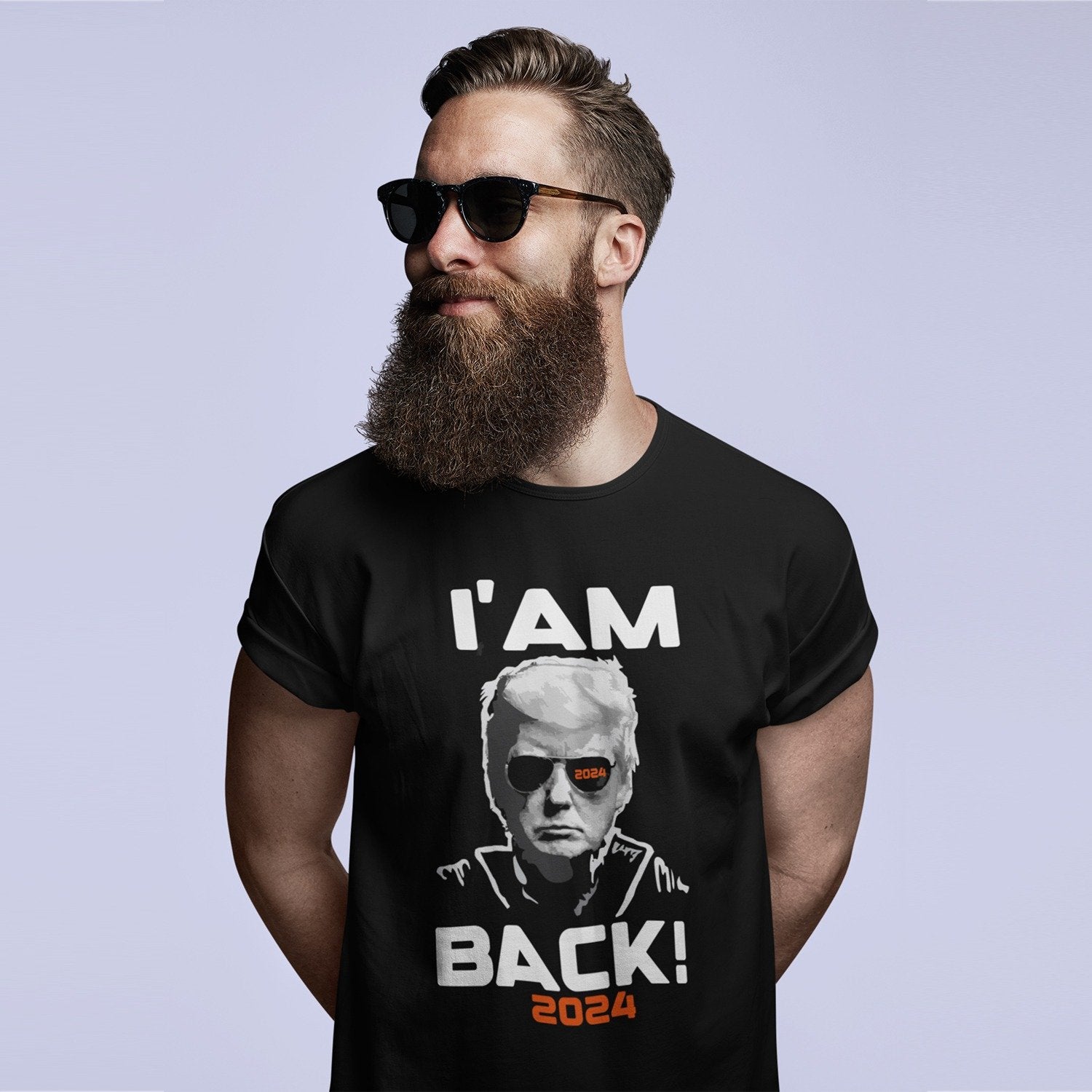 I am Back - Trump Men's Round Neck Printed T-Shirt - Shipping Globally!