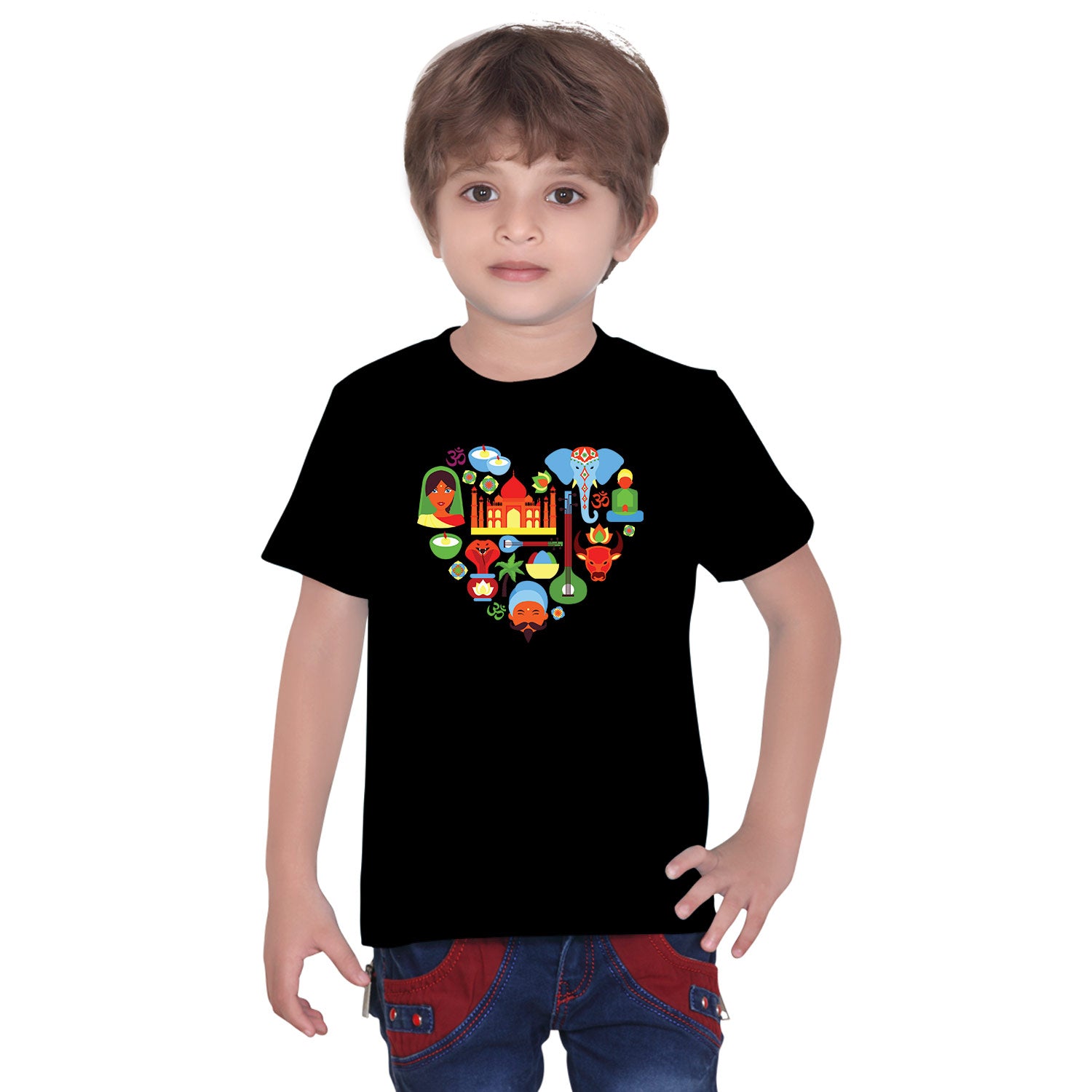 Heart India Kids Tee– Tantra Original Brand Since 1997 – Cotton Patriotic Graphic Everyday Wear - Shipping Globally!