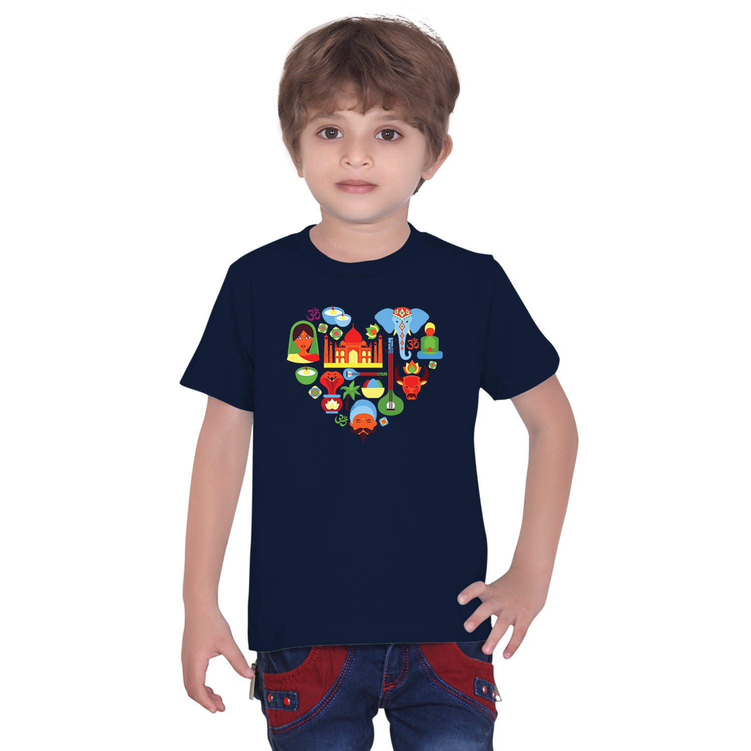 Heart India Kids Tee– Tantra Original Brand Since 1997 – Cotton Patriotic Graphic Everyday Wear - Shipping Globally!