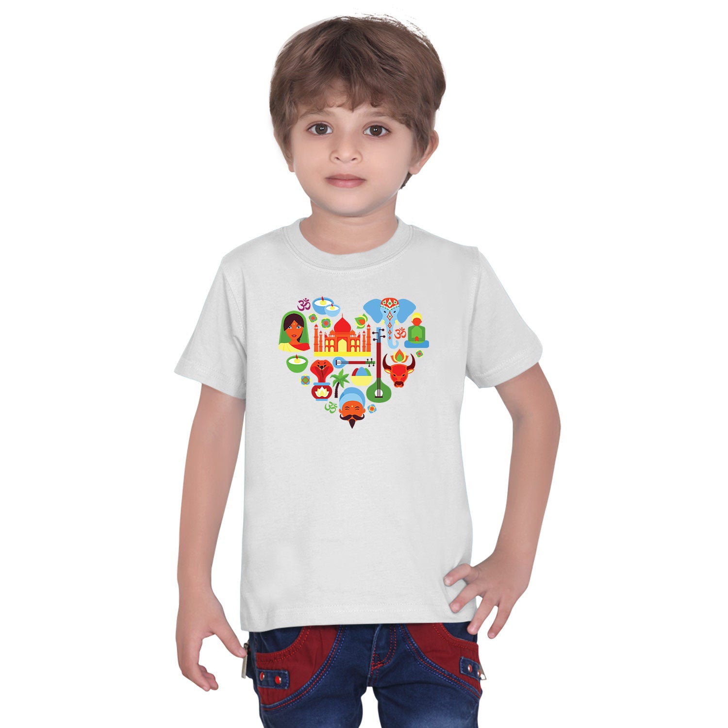 Heart India Kids Tee– Tantra Original Brand Since 1997 – Cotton Patriotic Graphic Everyday Wear - Shipping Globally!
