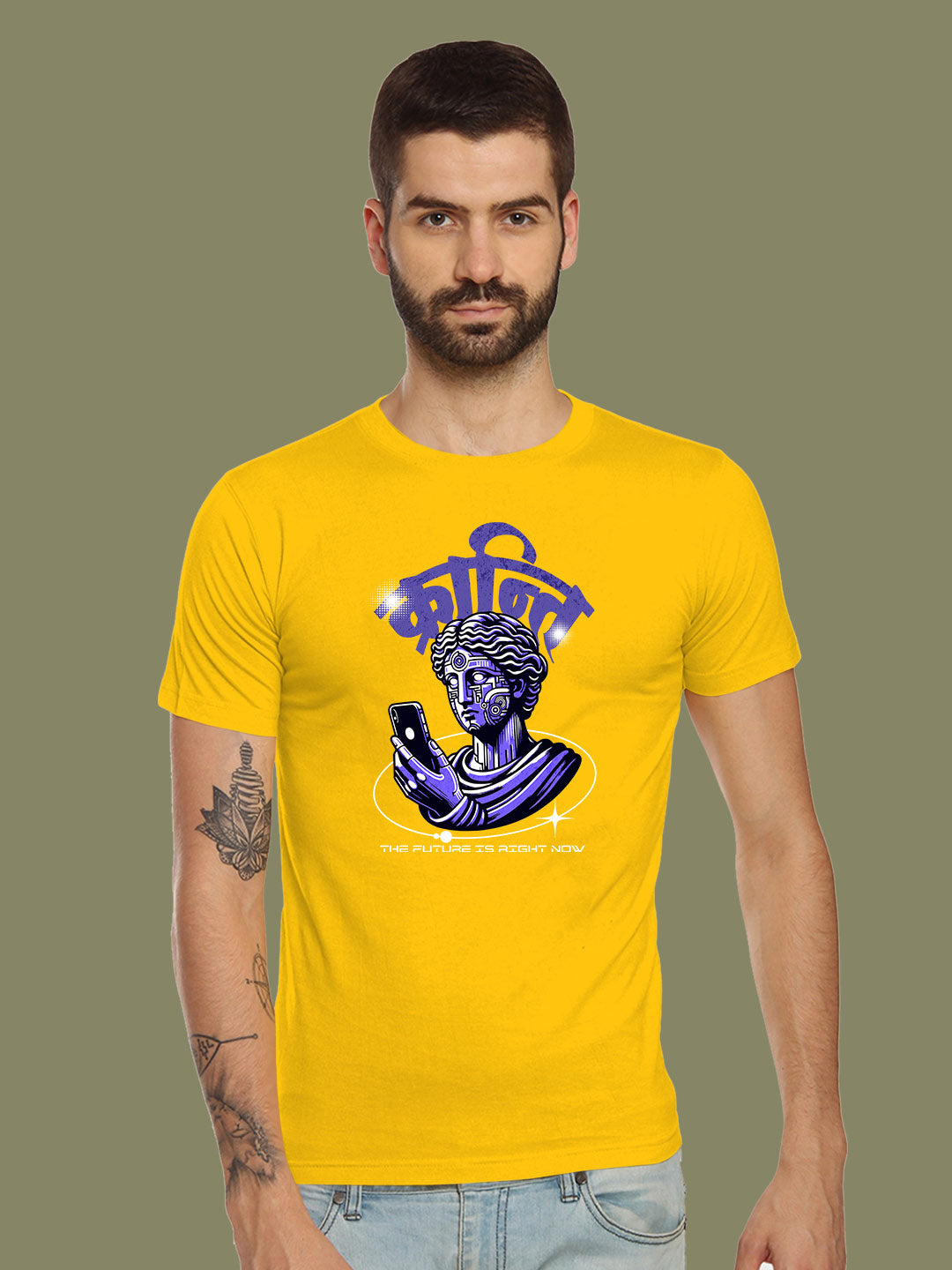 Kranti – Tantra Original Brand Since 1997 – Unisex Cotton Tee Revolutionary Hindi Graphic Everyday Wear - Shipping Globally!