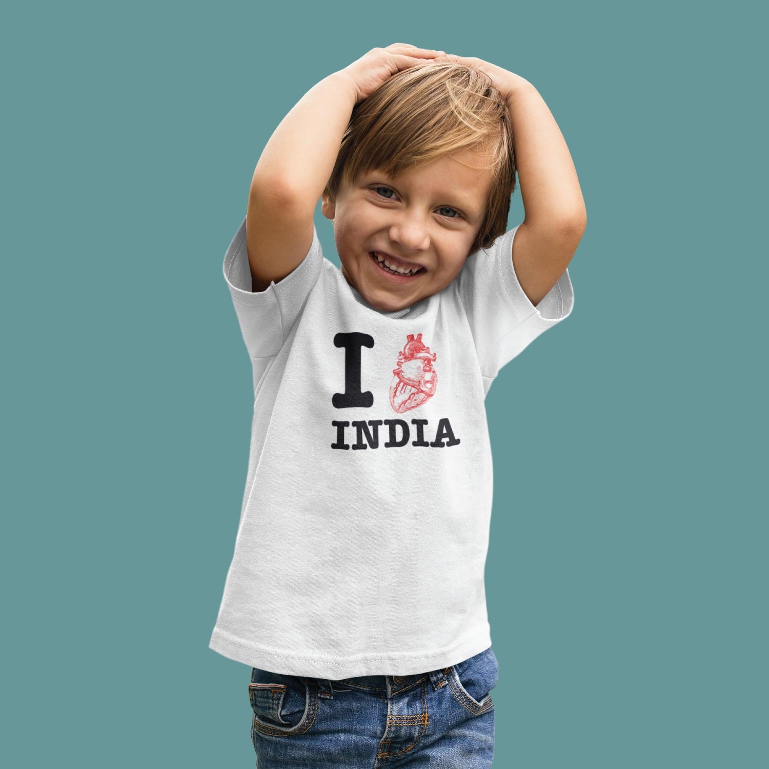 Love India – Kids Cotton Tee Everyday Wear – Tantra Original Since 1997 – Shipping Globally!