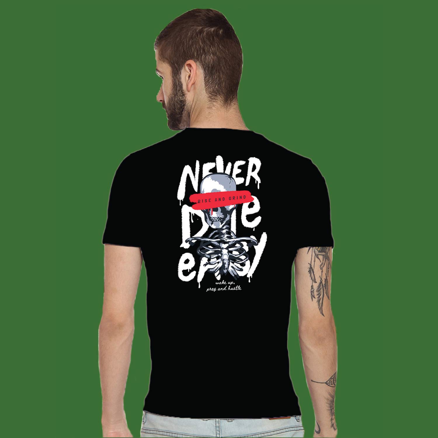 Die Easy Back Print T-Shirt – Tantra Original Brand Since 1997 – Unisex Cotton Tee – Regular Fit Everyday Wear - Shipping Globally!