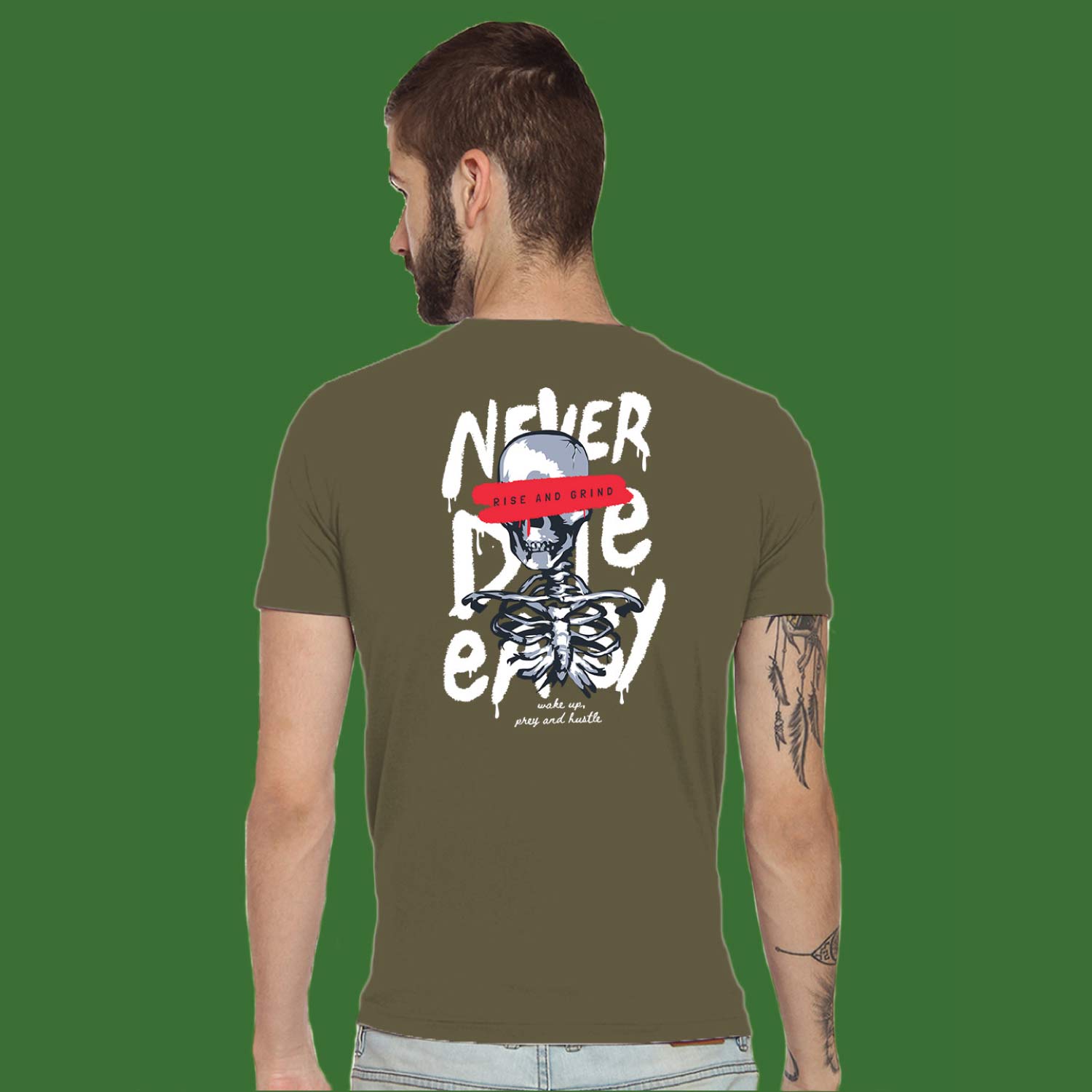Die Easy Back Print T-Shirt – Tantra Original Brand Since 1997 – Unisex Cotton Tee – Regular Fit Everyday Wear - Shipping Globally!