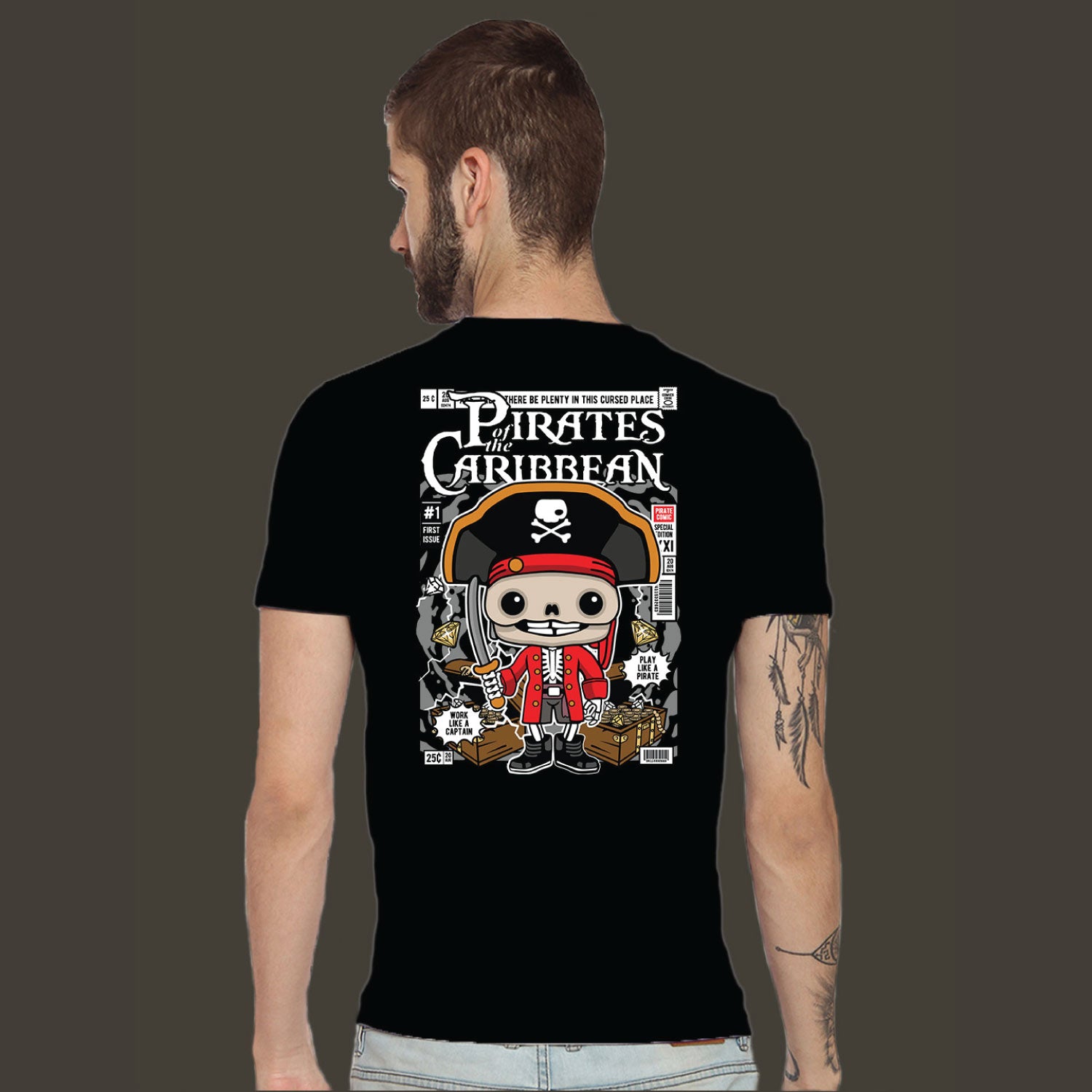 Pirates Back Print – Tantra Original Brand Since 1997 – Unisex Cotton Tee Everyday Wear - Shipping Globally!