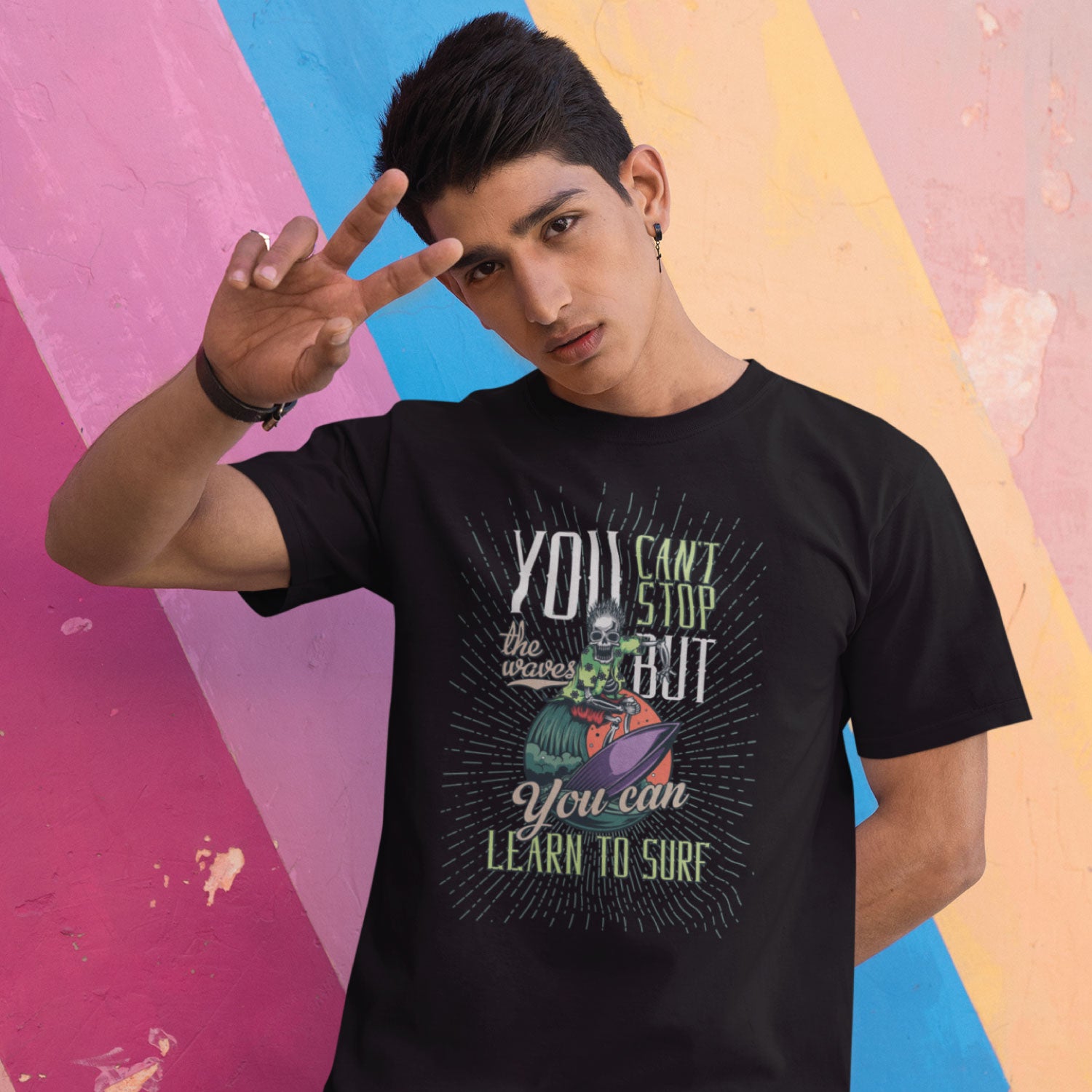 You Can't Stop Men's Front & Back Graphic Polycotton Single Jersey T-Shirt Regular Fit Everyday Casual Wear