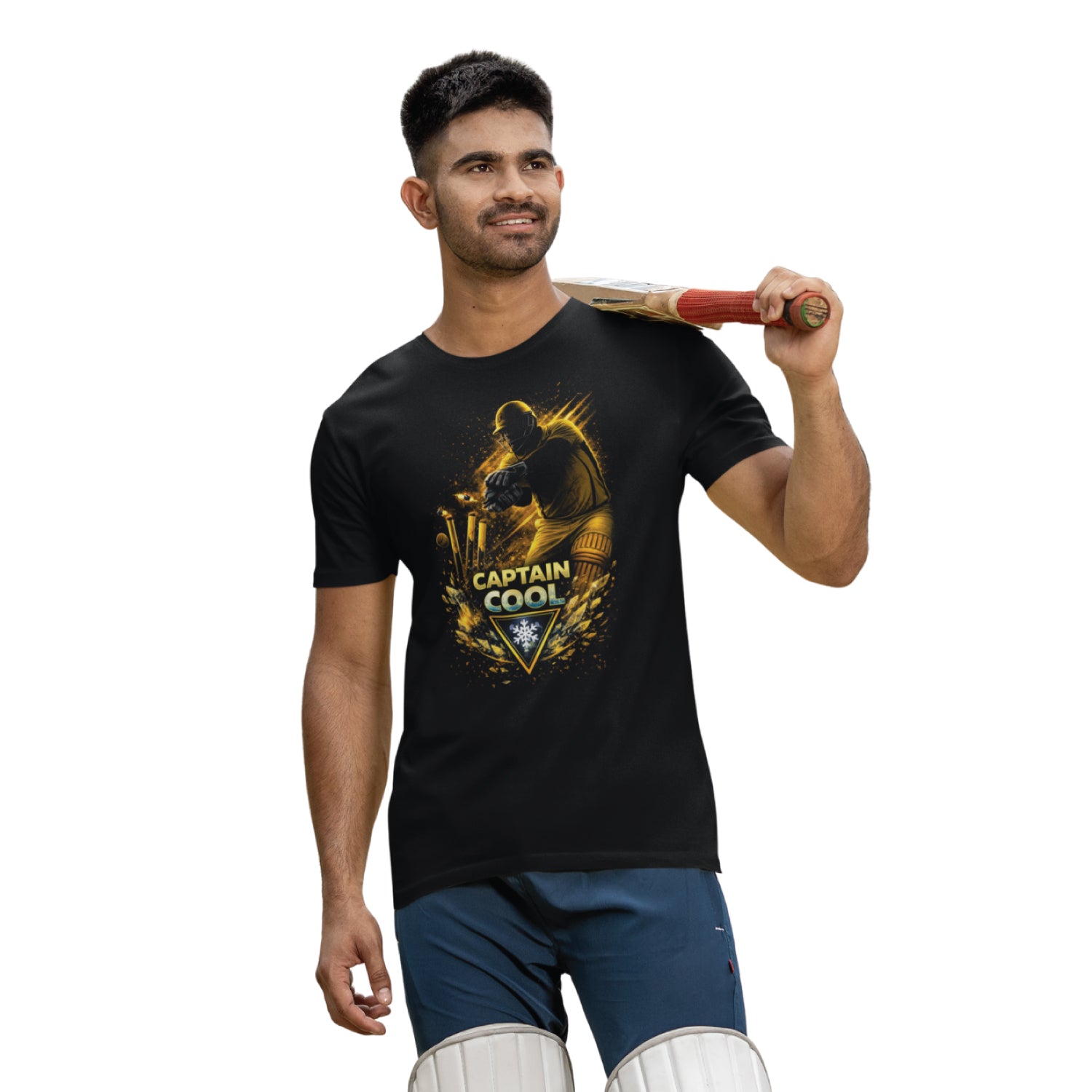 Tantra Captain Cool Cricket Graphic Print Cotton Unisex Batting Sports T-shirt Regular Fit Original Since 1997