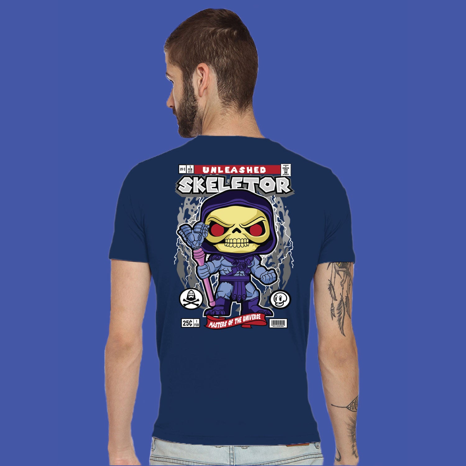 Skeletor Back Print – Tantra Original Brand Since 1997 – Unisex Cotton Tee Everyday Wear - Shipping Globally!