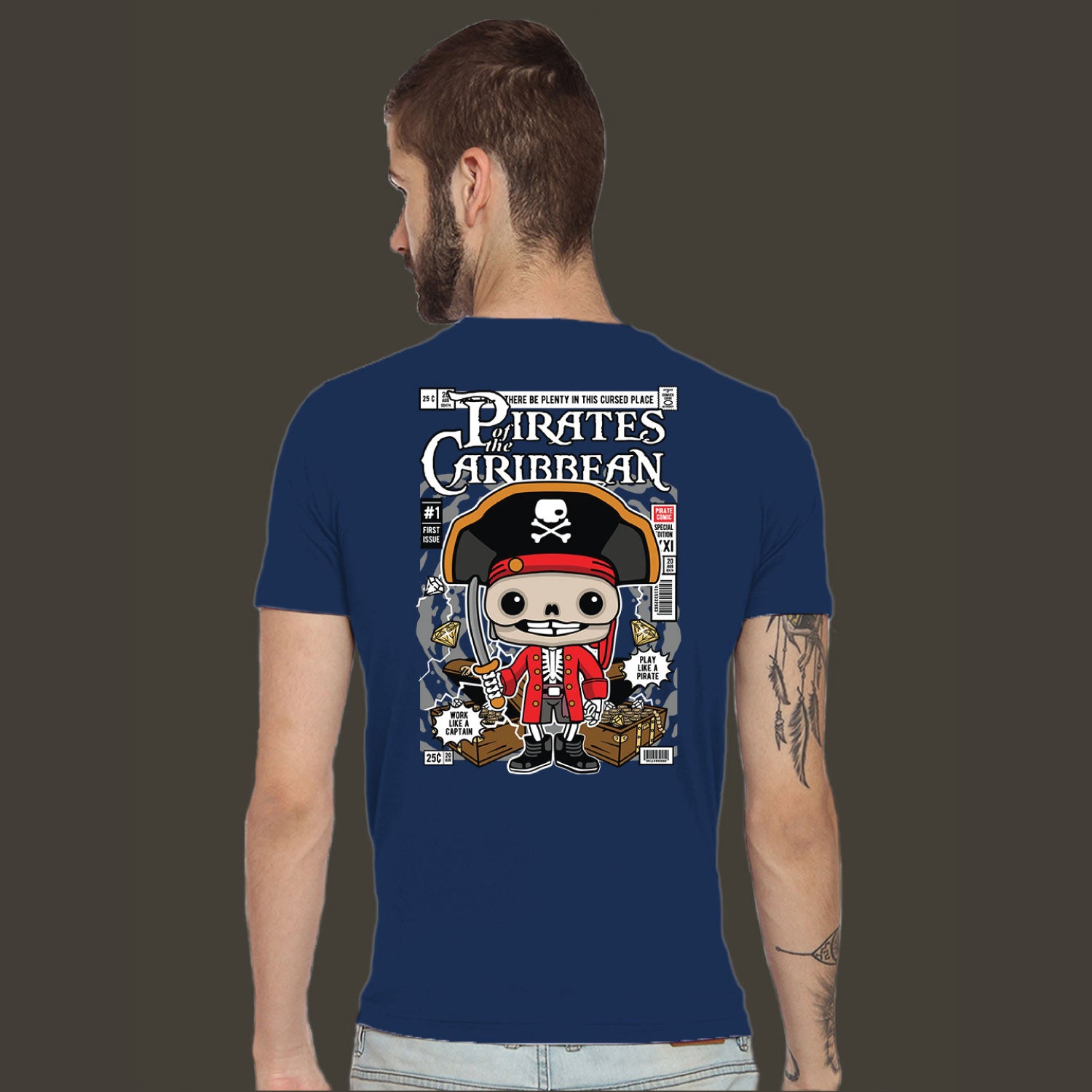 Pirates Back Print – Tantra Original Brand Since 1997 – Unisex Cotton Tee Everyday Wear - Shipping Globally!